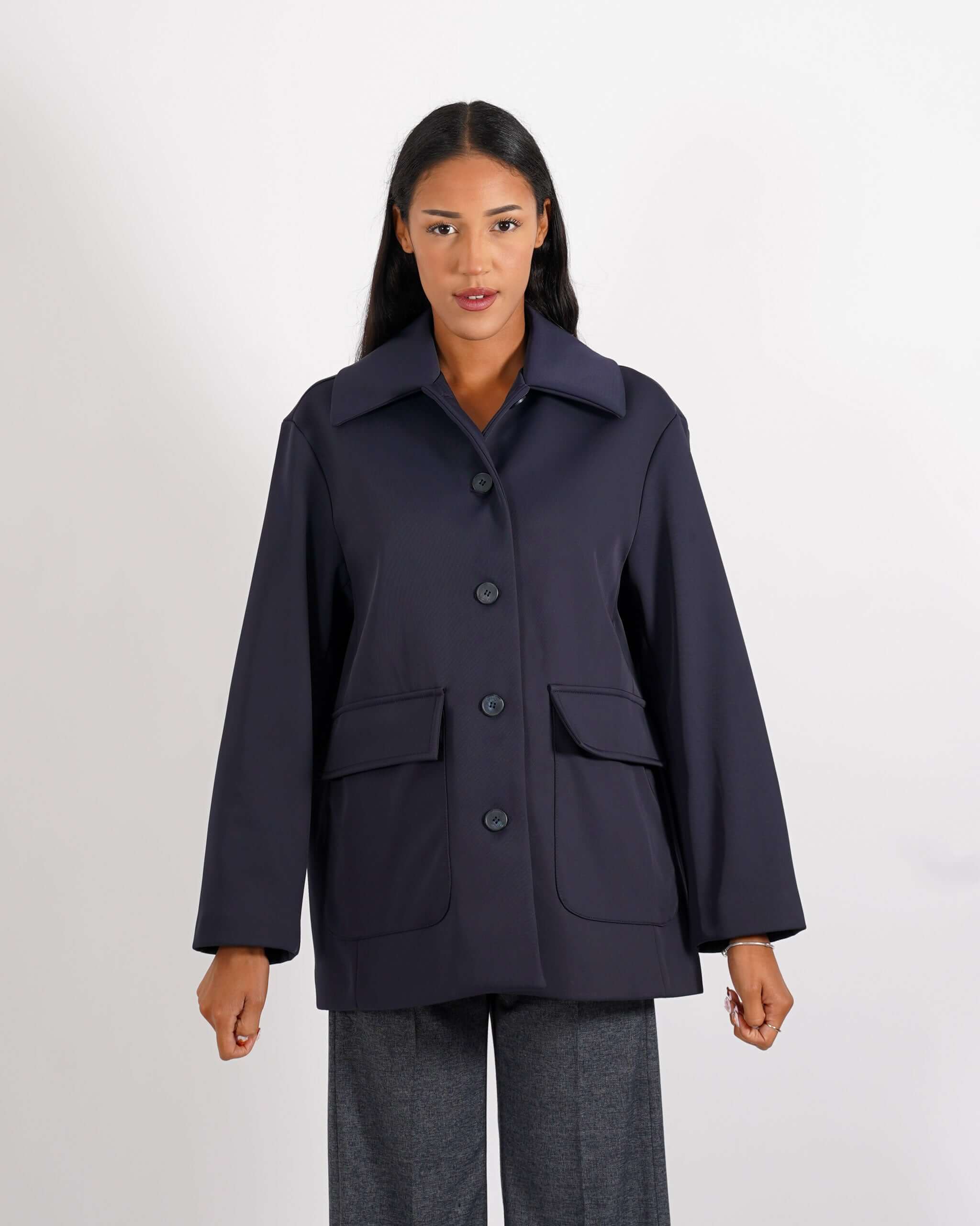 Giacca monopetto in tessuto nylon leggero - Donelle - Hope Fashion