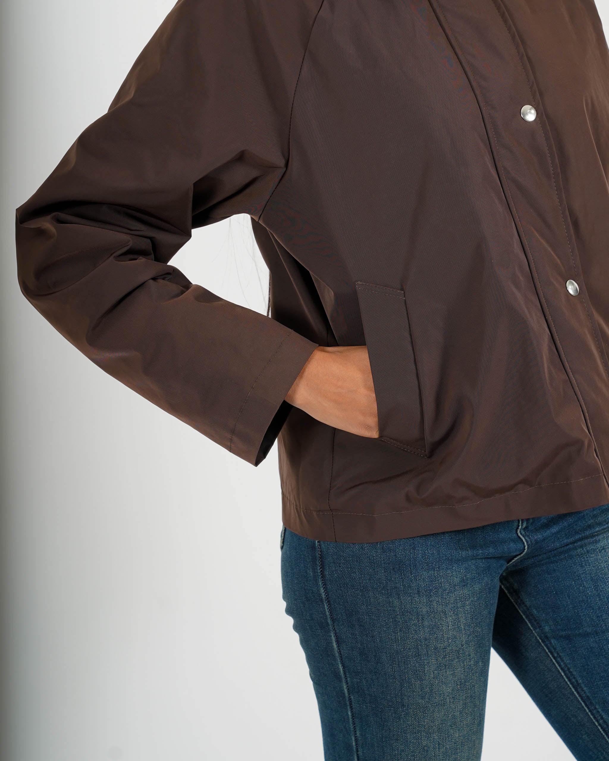 Field jacket con tasche e dettagli in eco camoscio - Miura