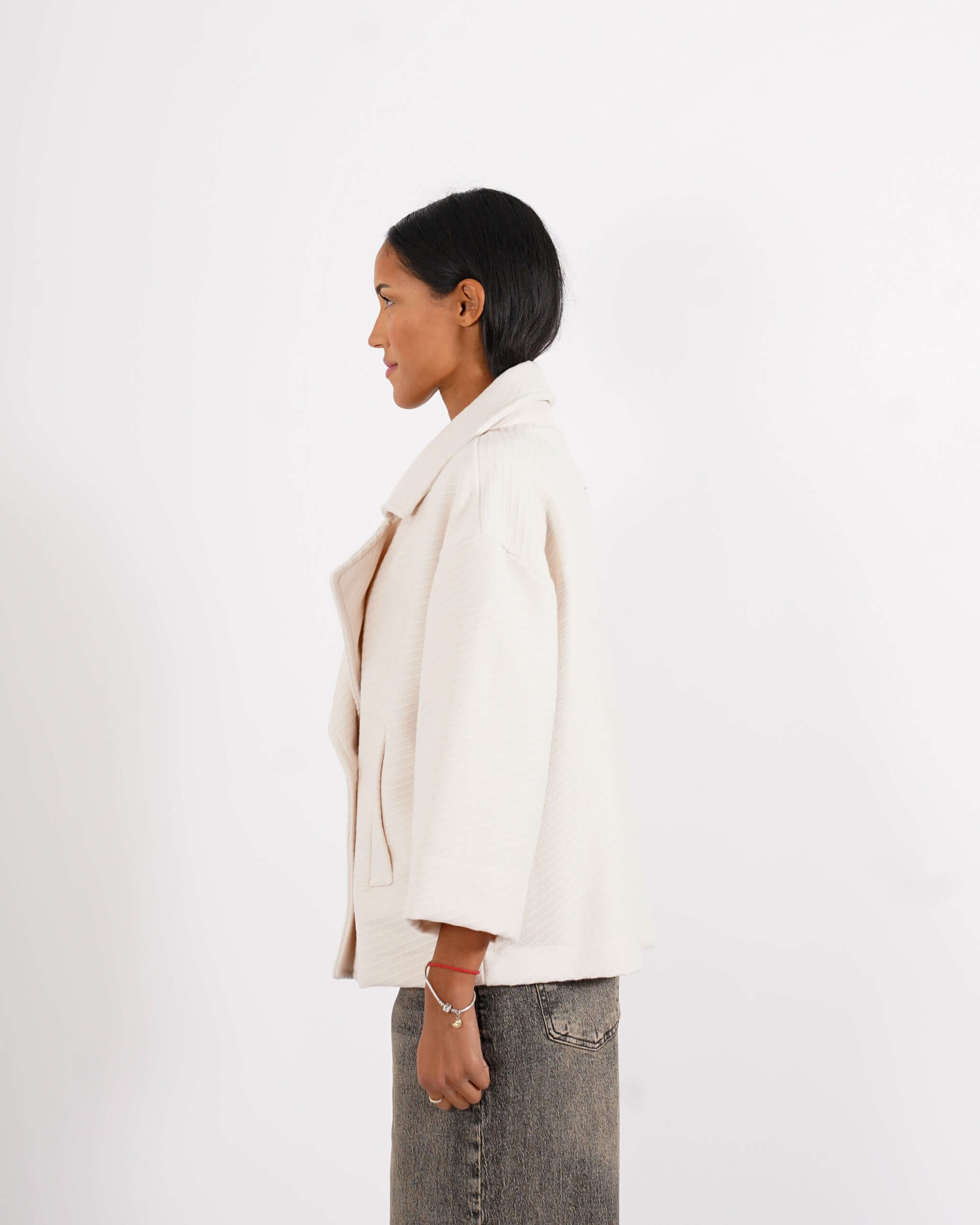 Giacca doppio petto con tessuto diagonale - Jessica - Hope Fashion