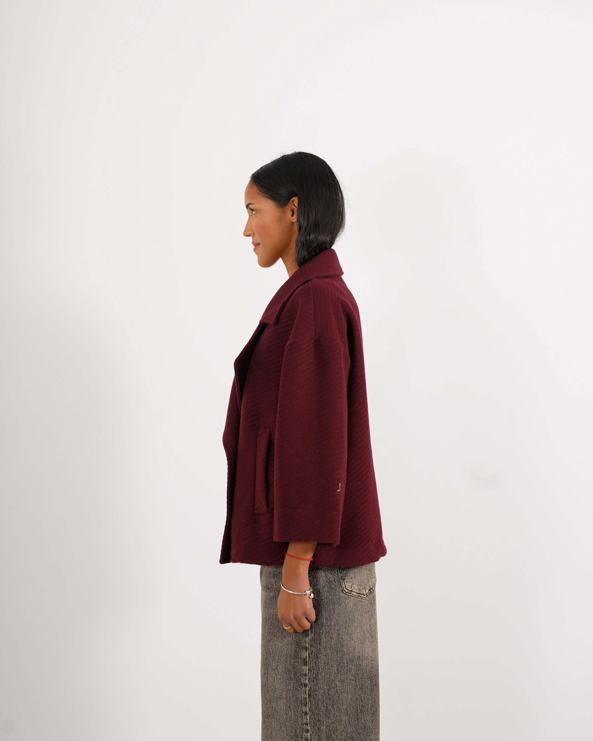 Giacca doppio petto con tessuto diagonale - Jessica - Hope Fashion