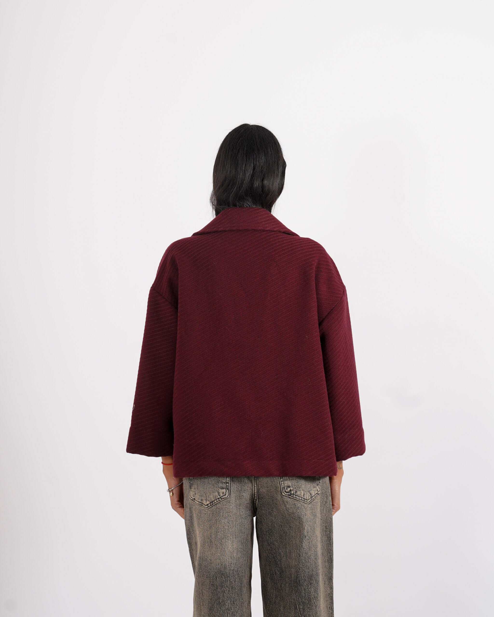 Giacca doppio petto con tessuto diagonale - Jessica - Hope Fashion