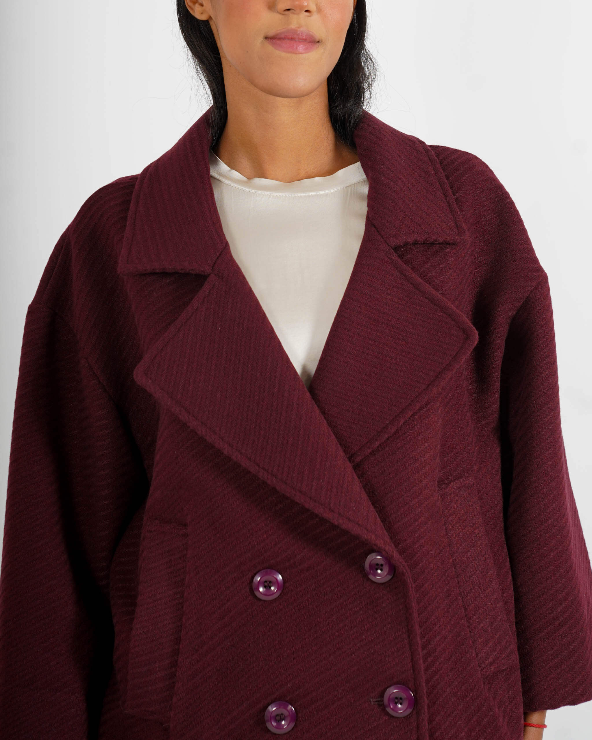 Giacca doppio petto con tessuto diagonale - Jessica - Hope Fashion