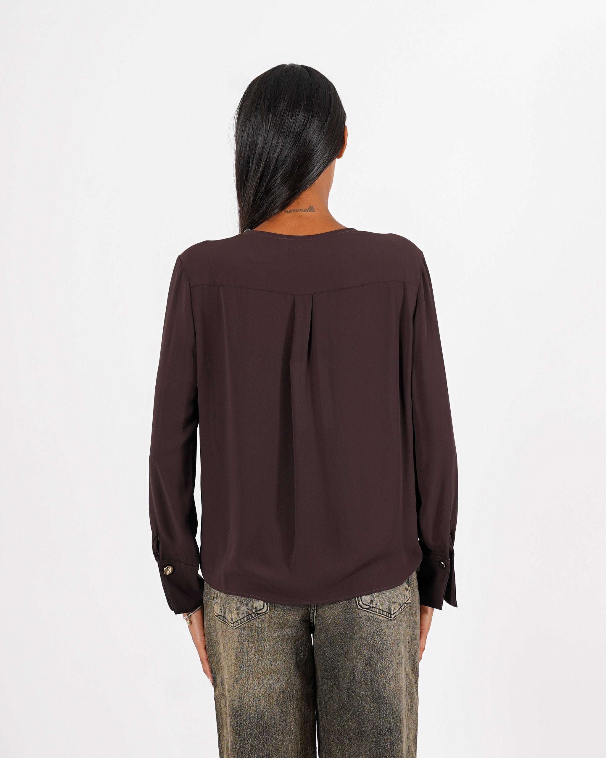 Blusa con canotta coordinata in tessuto crepe - Megara