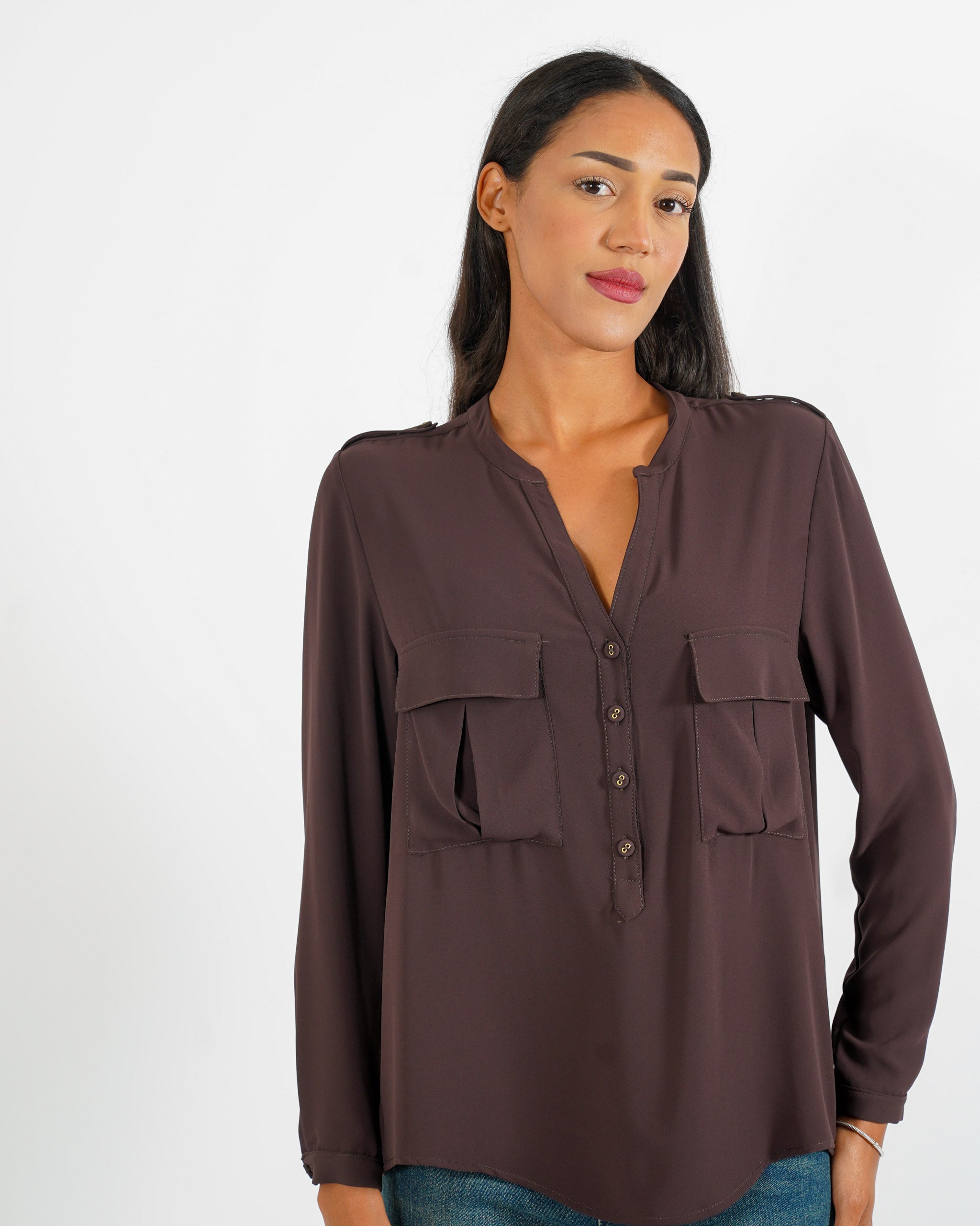 Blusa con tache frontali - Galatea