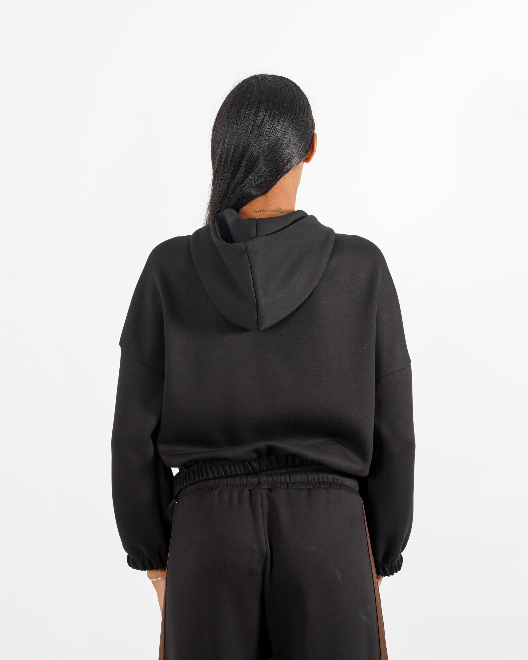 Felpa con cappuccio e profili in contrasto - Mimma - Hope Fashion