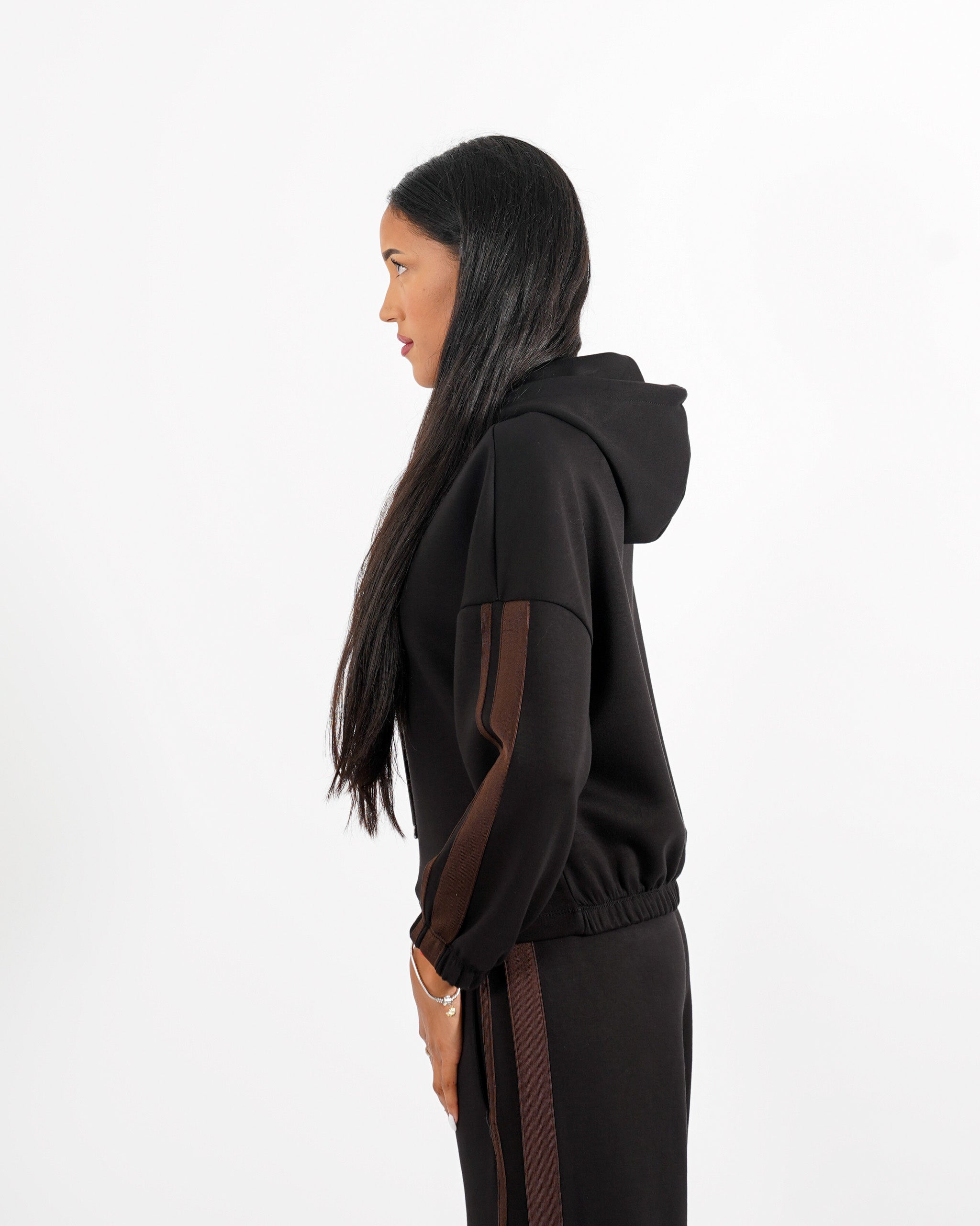 Felpa con cappuccio e profili in contrasto - Mimma - Hope Fashion