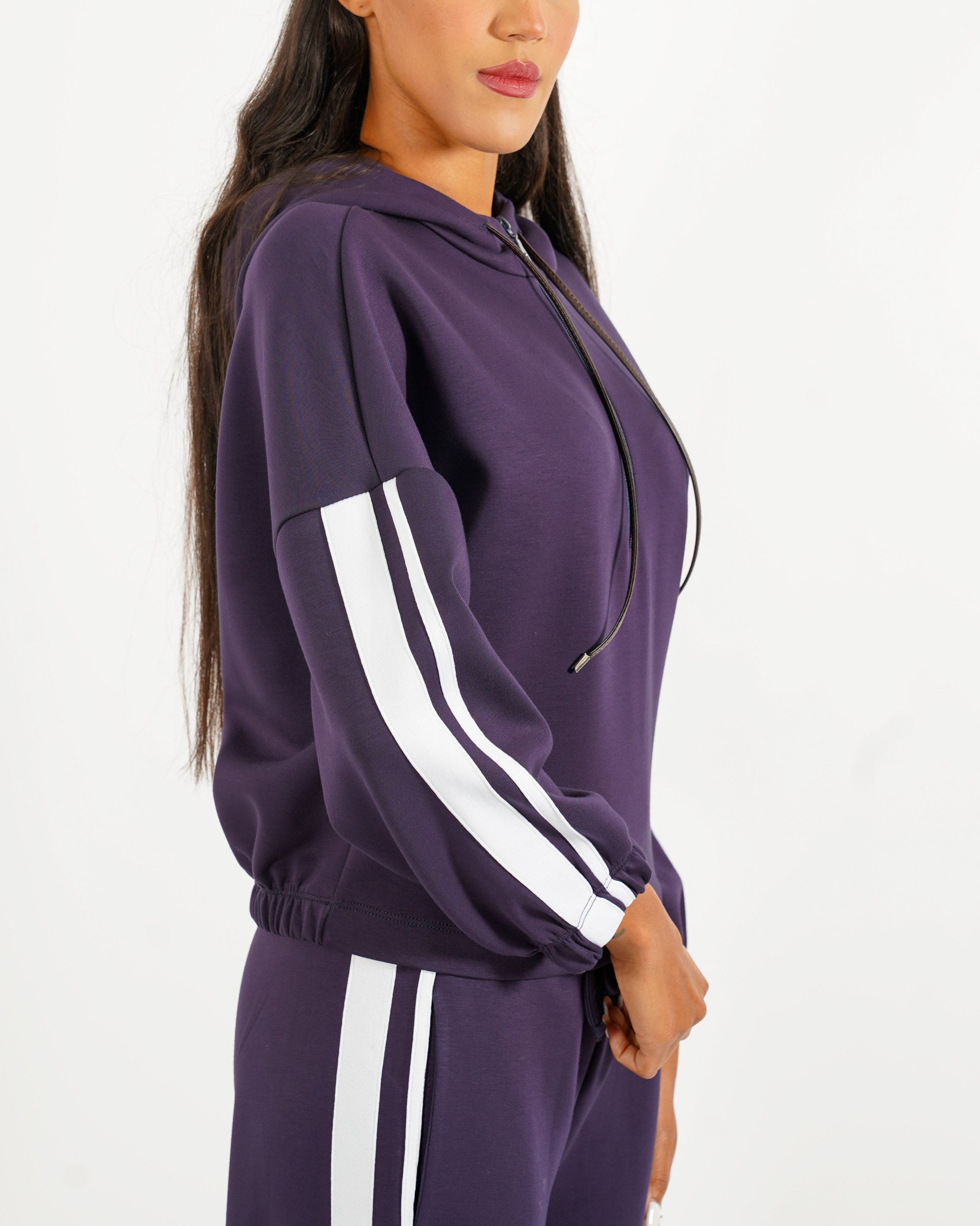 Felpa con cappuccio e profili in contrasto - Mimma - Hope Fashion