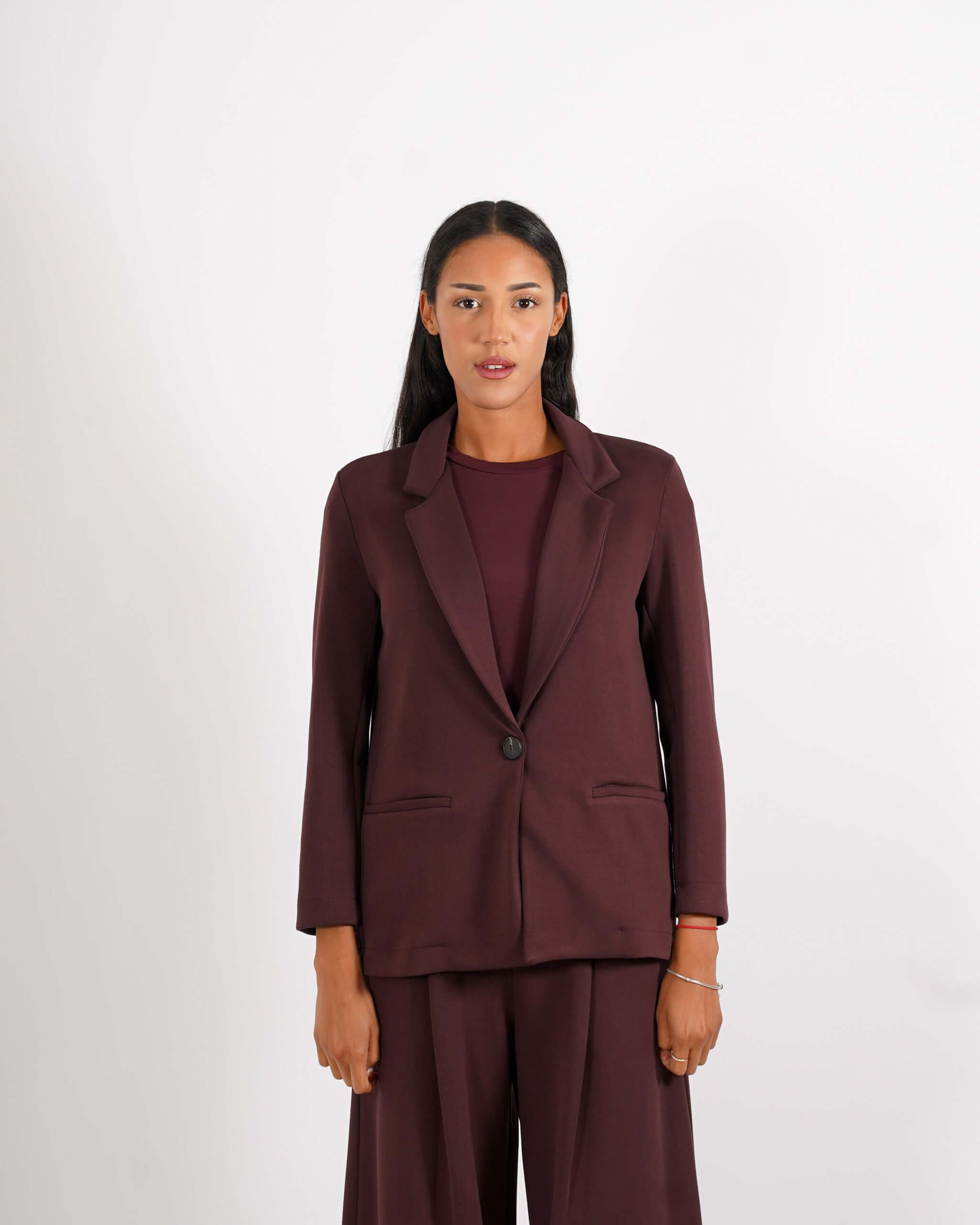 Blazer monopetto in tessuto felpa - Blinken - Hope Fashion