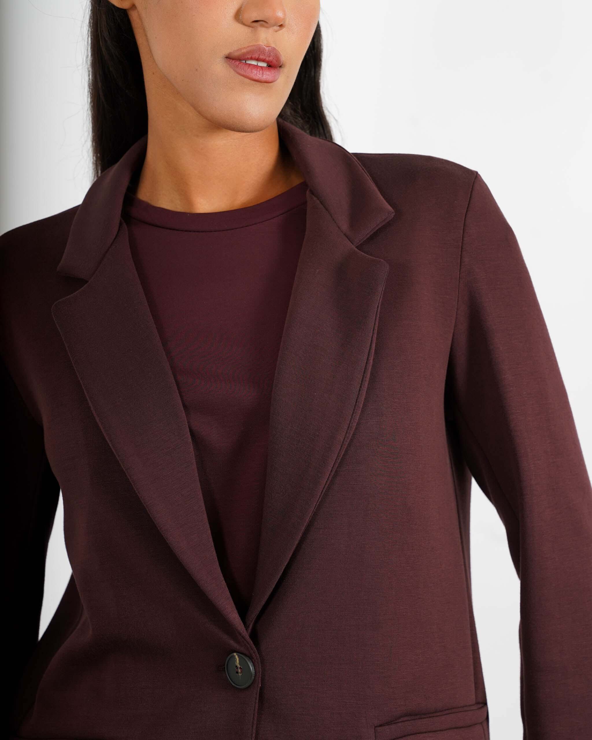 Blazer monopetto in tessuto felpa - Blinken - Hope Fashion