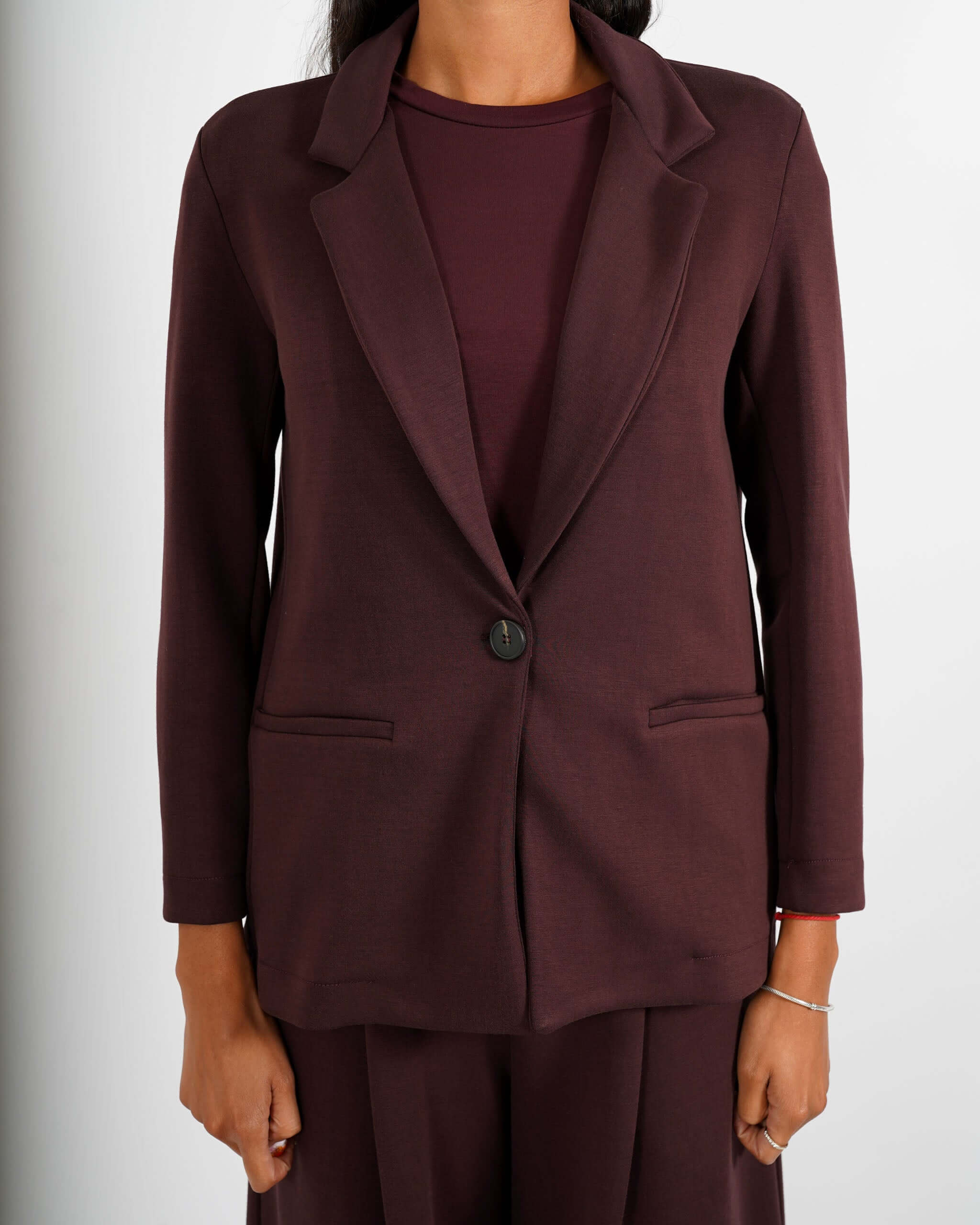 Blazer monopetto in tessuto felpa - Blinken - Hope Fashion