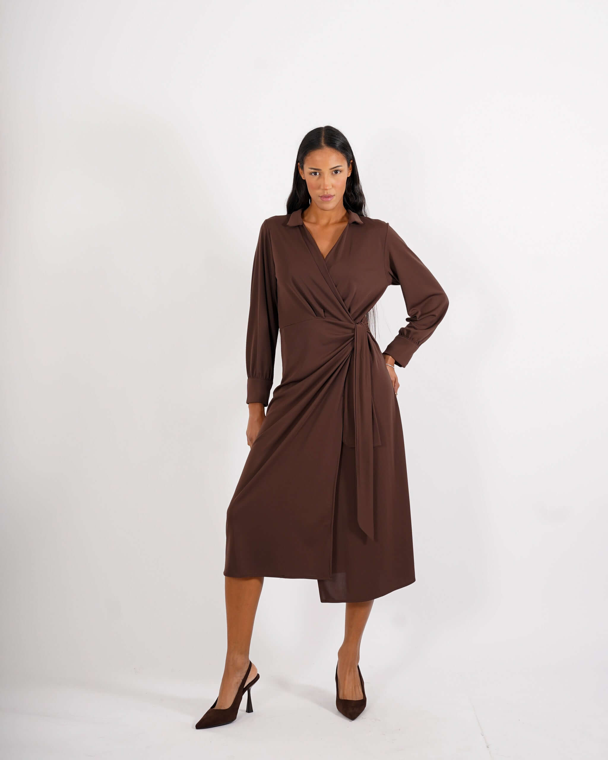 Abito slim con nodo e spacco - Vianello - Hope Fashion