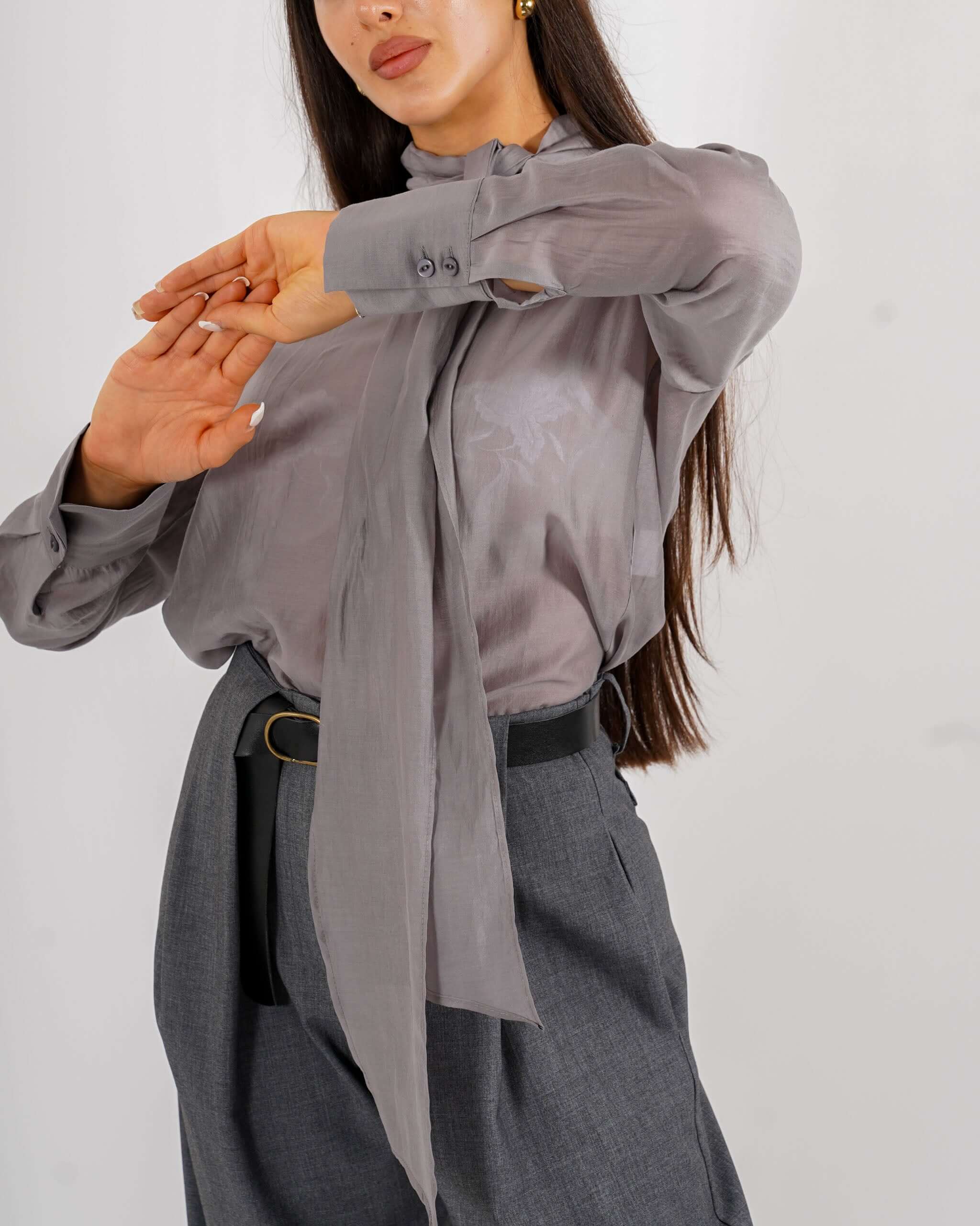 Blusa con chaboud e maniche lunghe - Dorotea