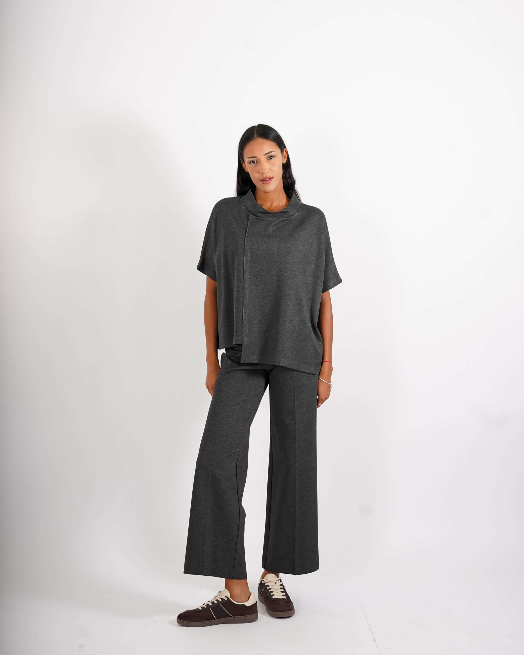 Felpa over asimmetrica in punto stoffa diagonale - Badajoz - Hope Fashion