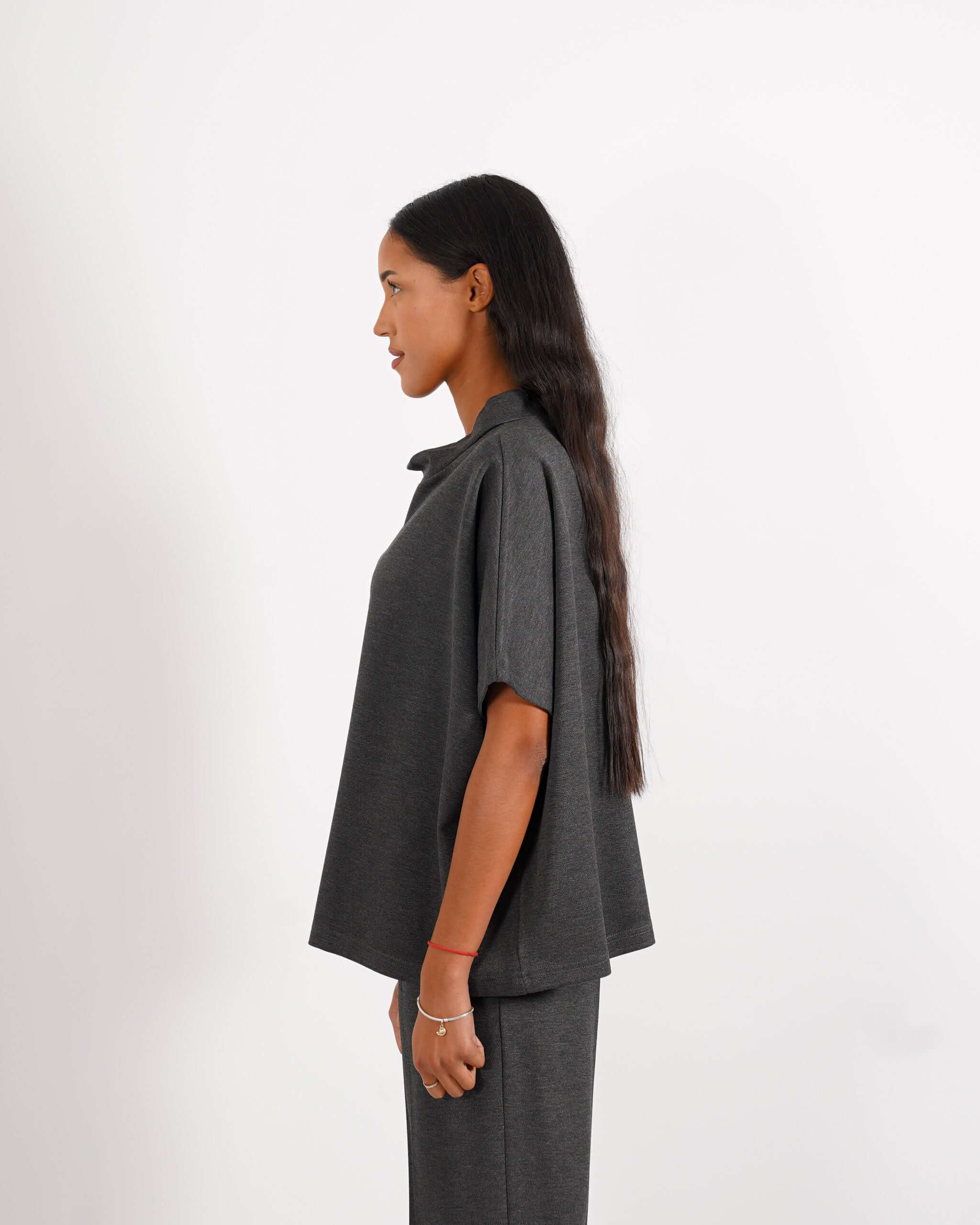 Felpa over asimmetrica in punto stoffa diagonale - Badajoz - Hope Fashion