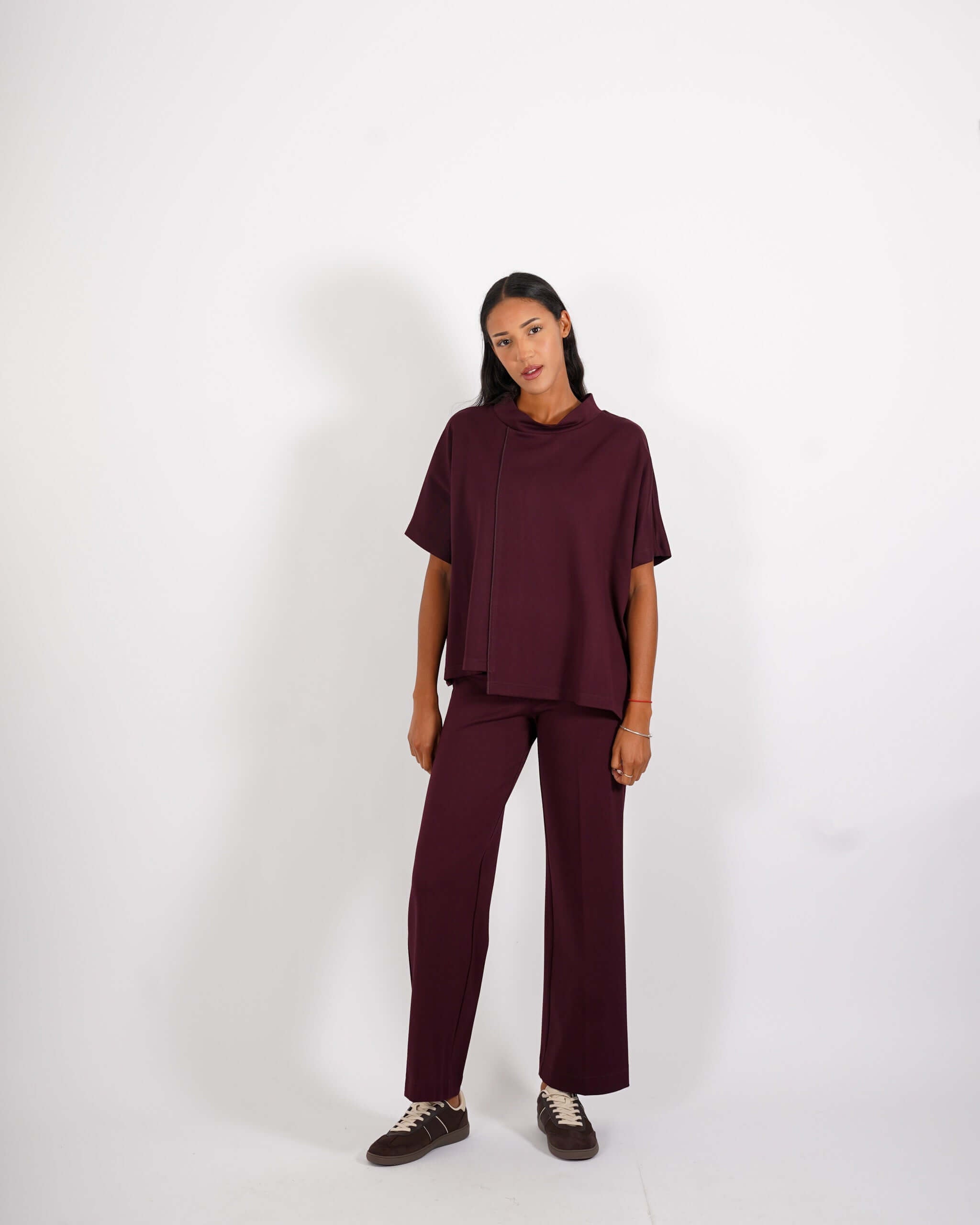 Felpa over asimmetrica in punto stoffa diagonale - Badajoz - Hope Fashion