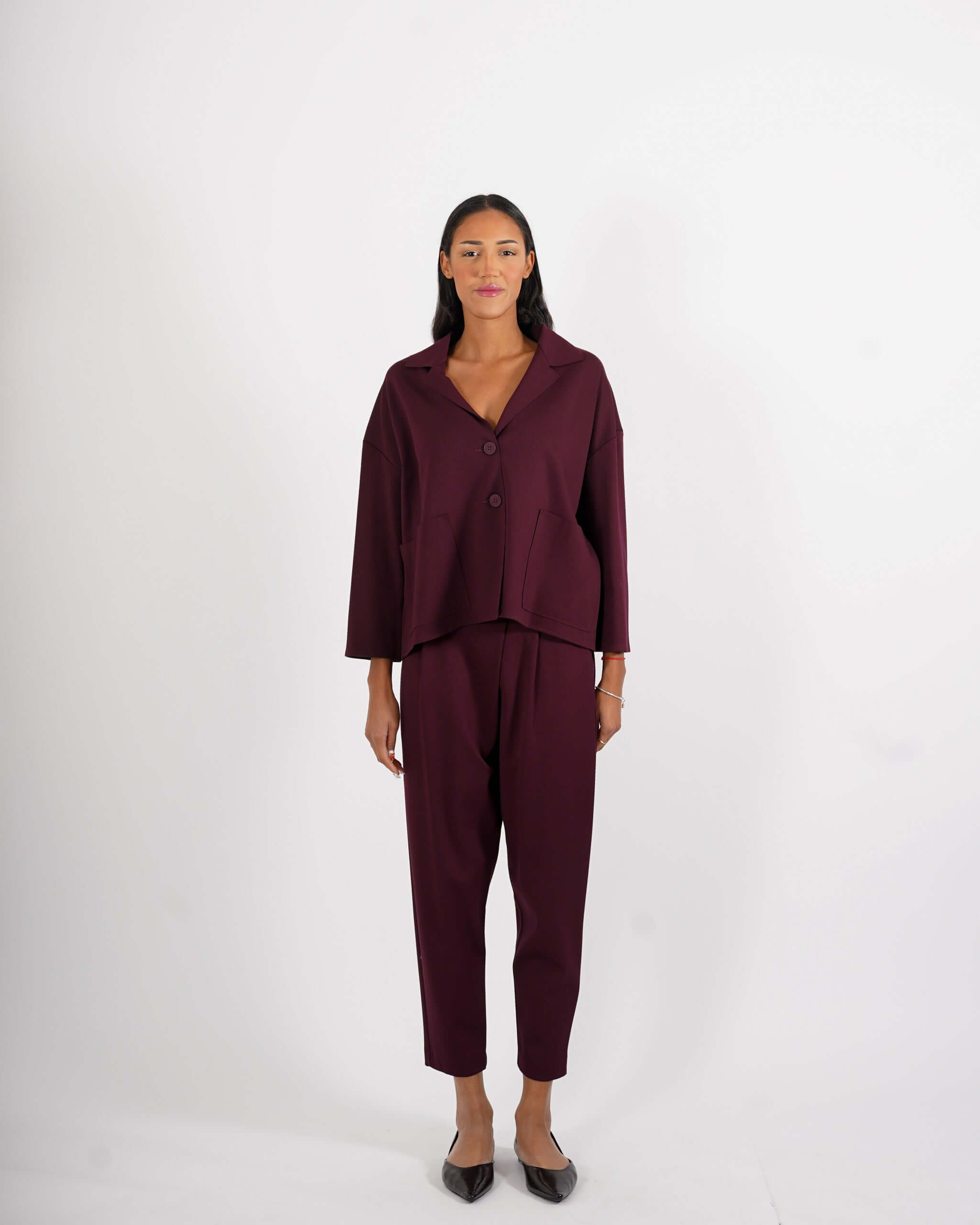 Giacca over monopetto in tessuto punto stoffa - Fanny - Hope Fashion