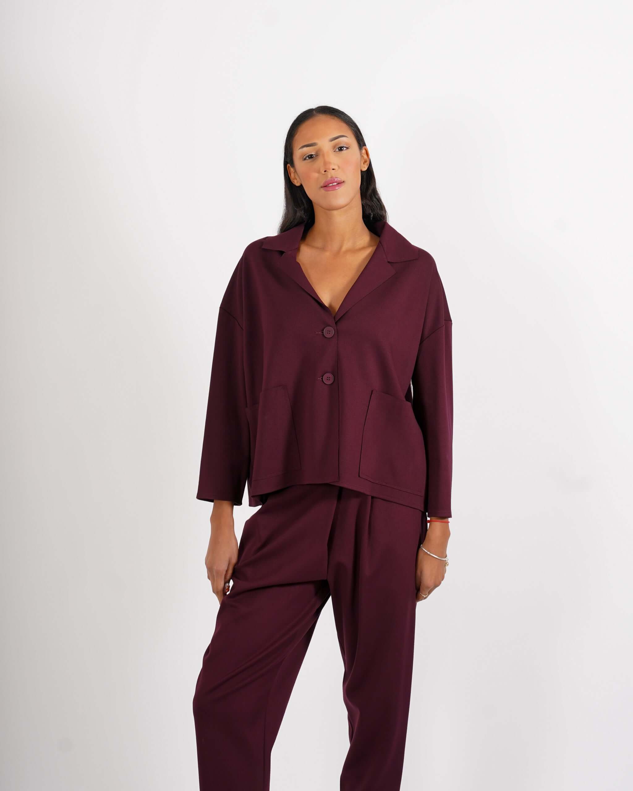 Giacca over monopetto in tessuto punto stoffa - Fanny - Hope Fashion