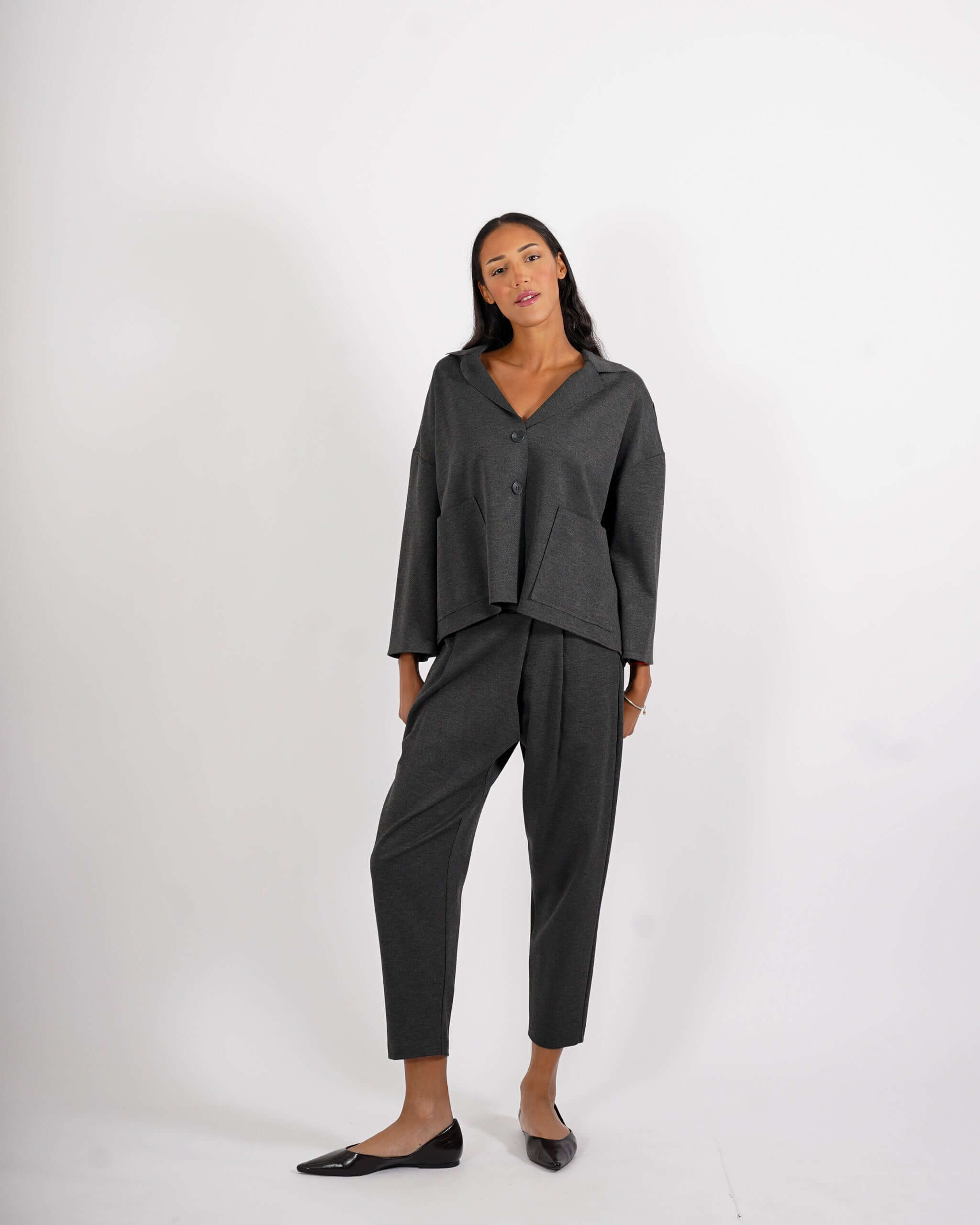 Giacca over monopetto in tessuto punto stoffa - Fanny - Hope Fashion