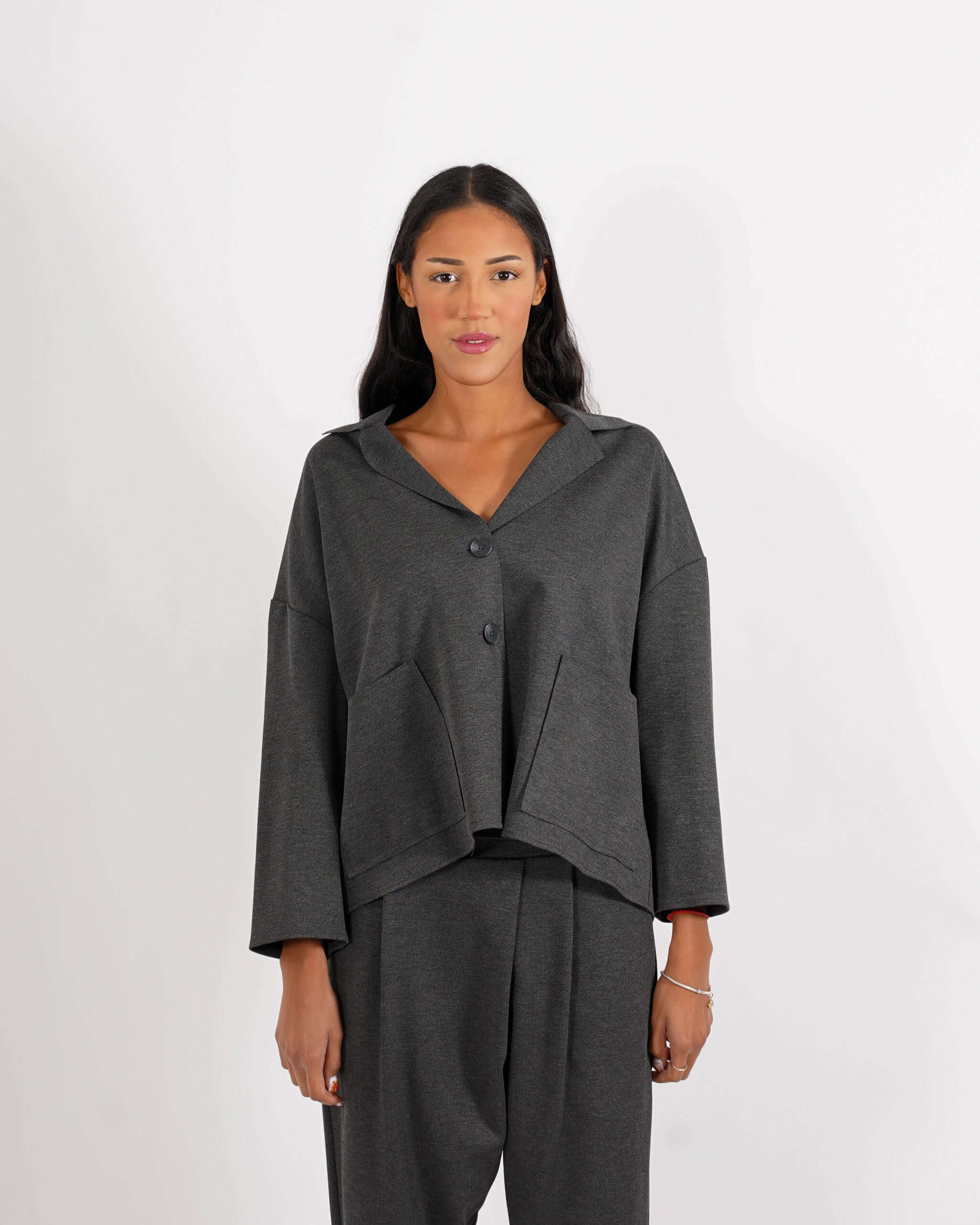 Giacca over monopetto in tessuto punto stoffa - Fanny - Hope Fashion