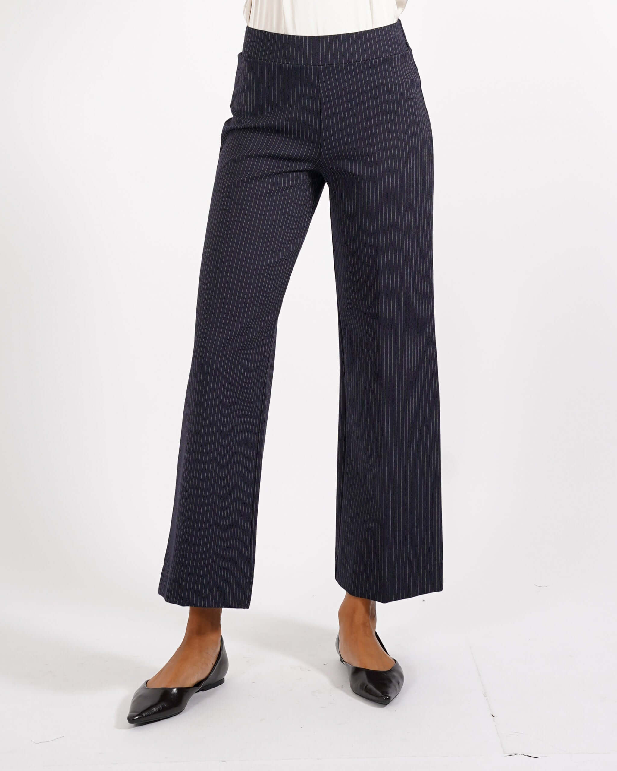 Pantaloni cropped in punto stoffa gessati - Durango - Hope Fashion