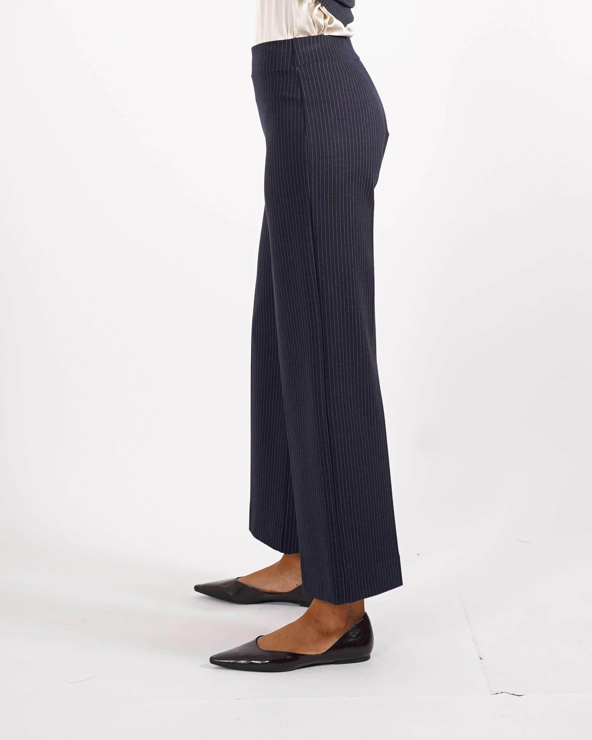Pantaloni cropped in punto stoffa gessati - Durango - Hope Fashion