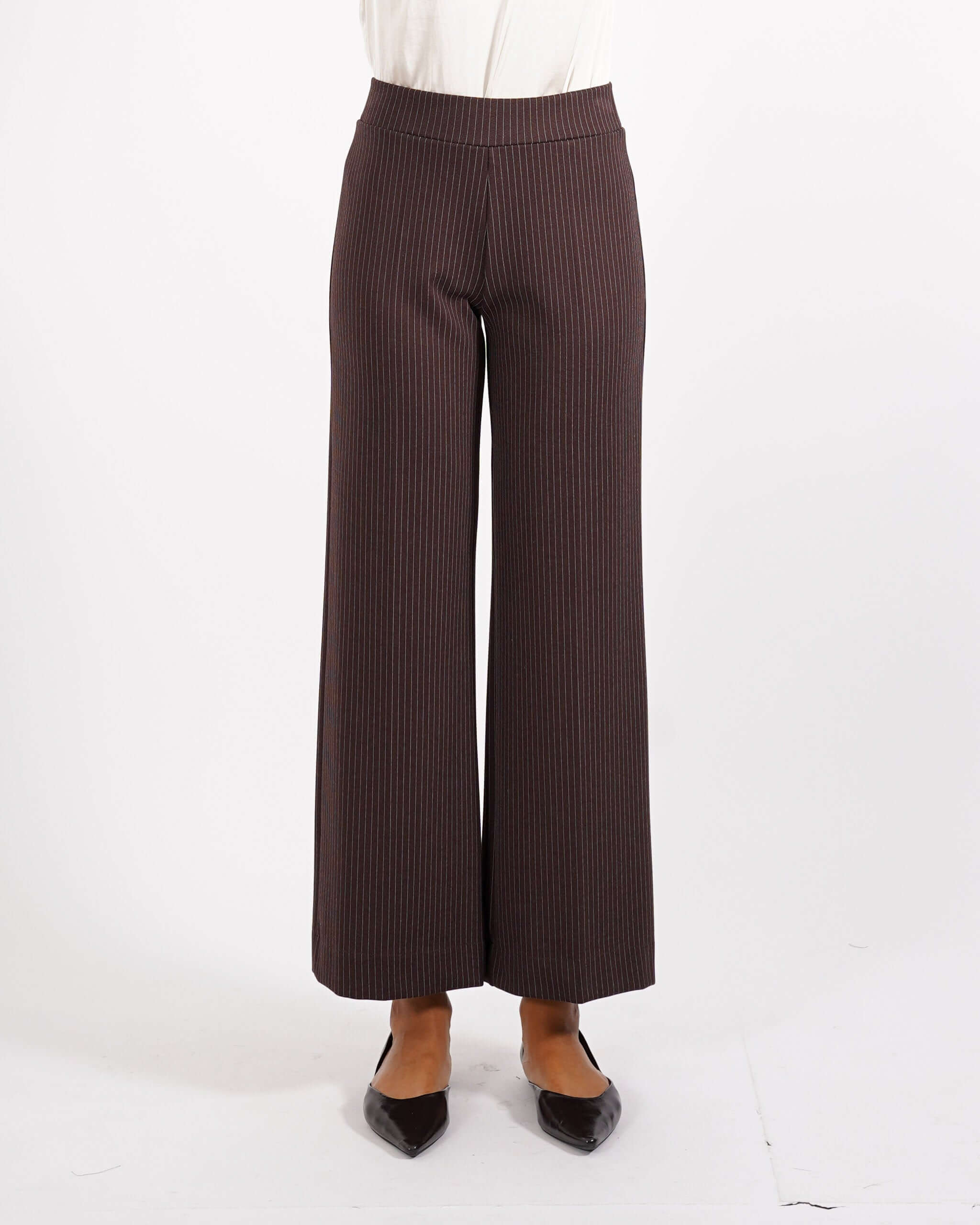 Pantaloni cropped in punto stoffa gessati - Durango - Hope Fashion