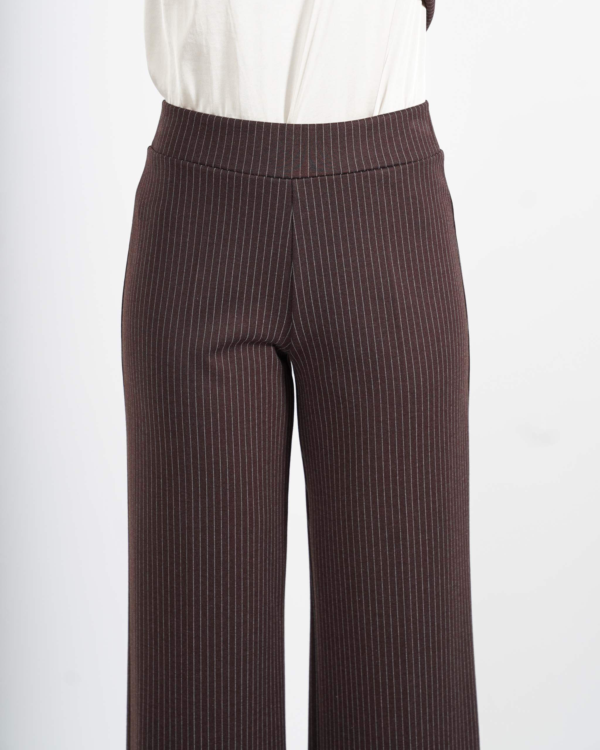 Pantaloni cropped in punto stoffa gessati - Durango - Hope Fashion