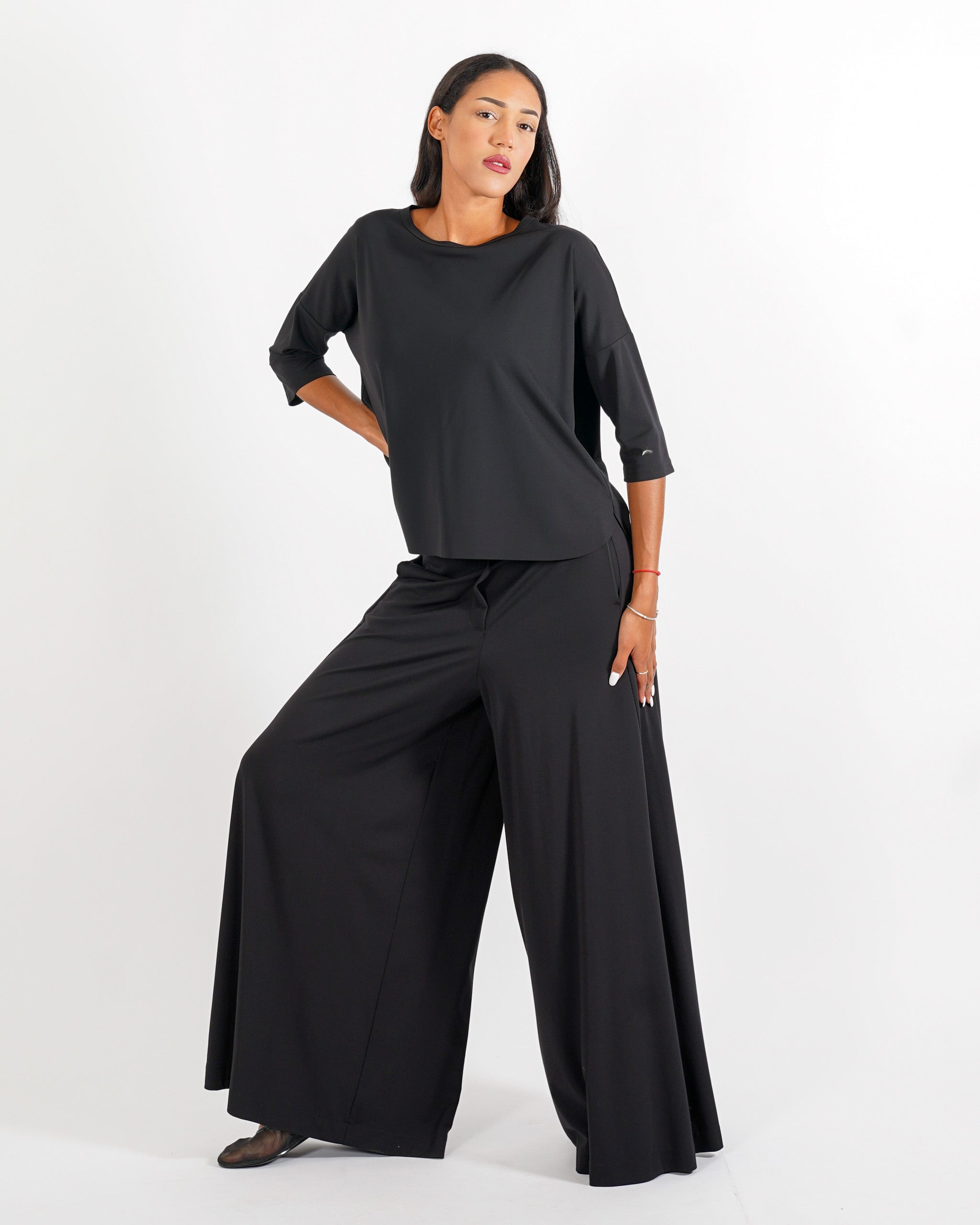Pantaloni con baschina e gamba larga - Karen
