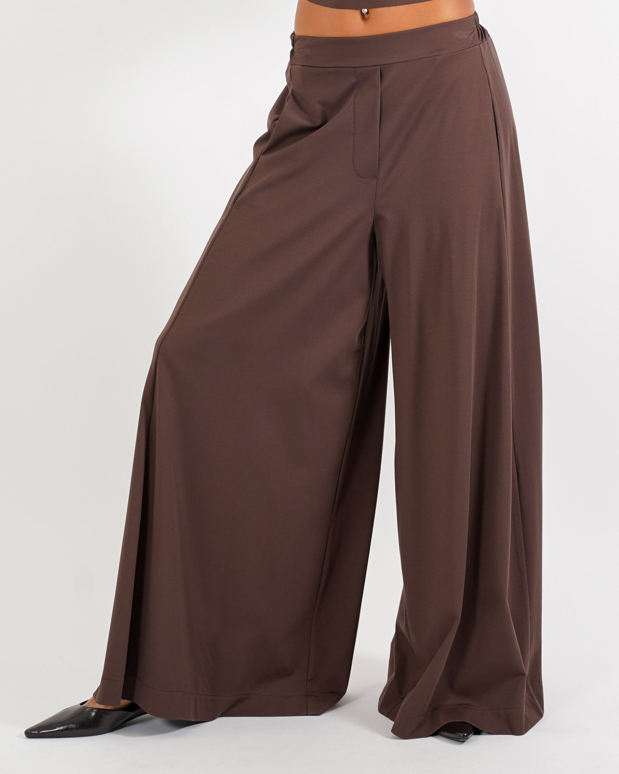 Pantaloni con baschina e gamba larga - Karen