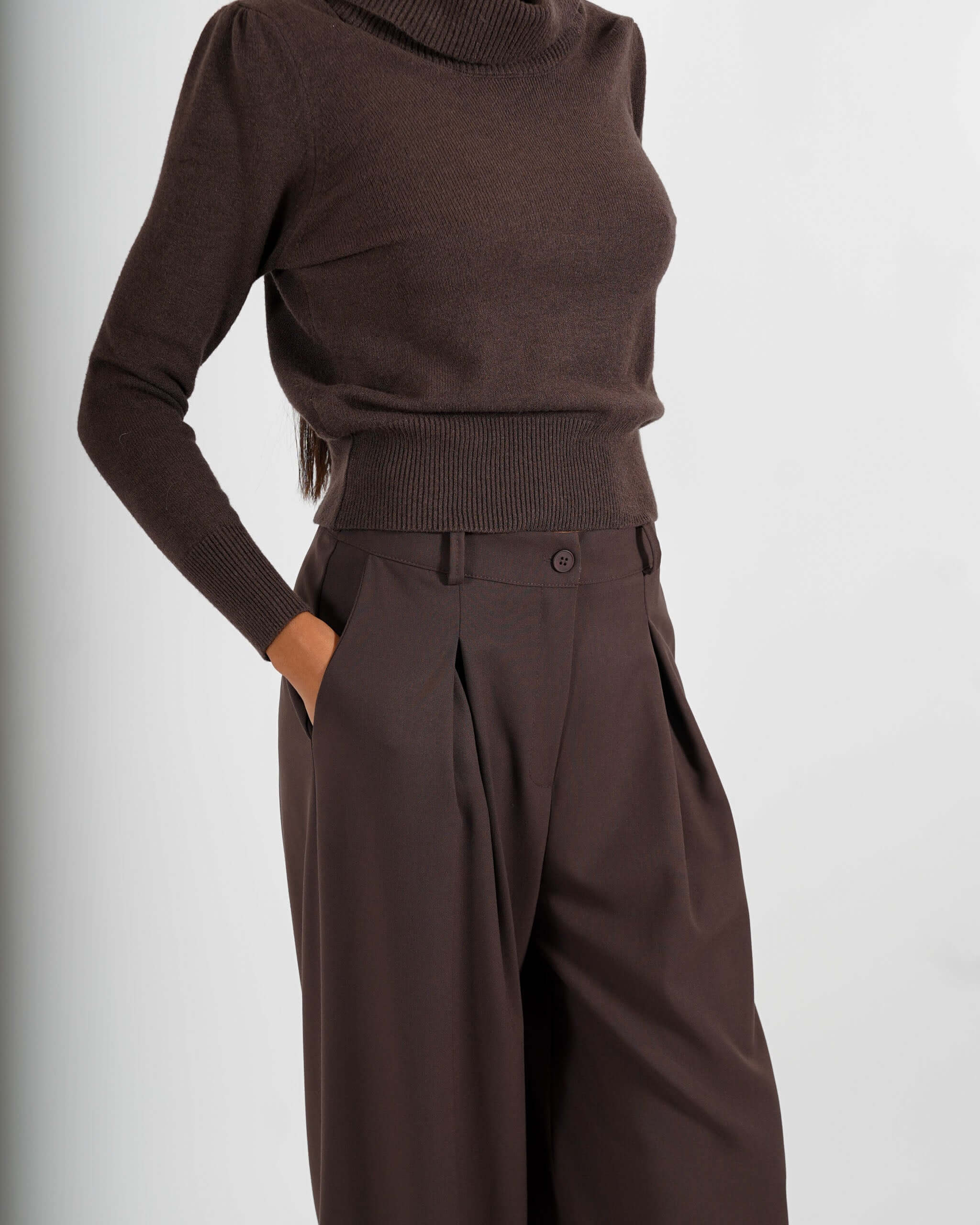 Pantaloni gamba larga in eco fibra - Preziosa - Hope Fashion