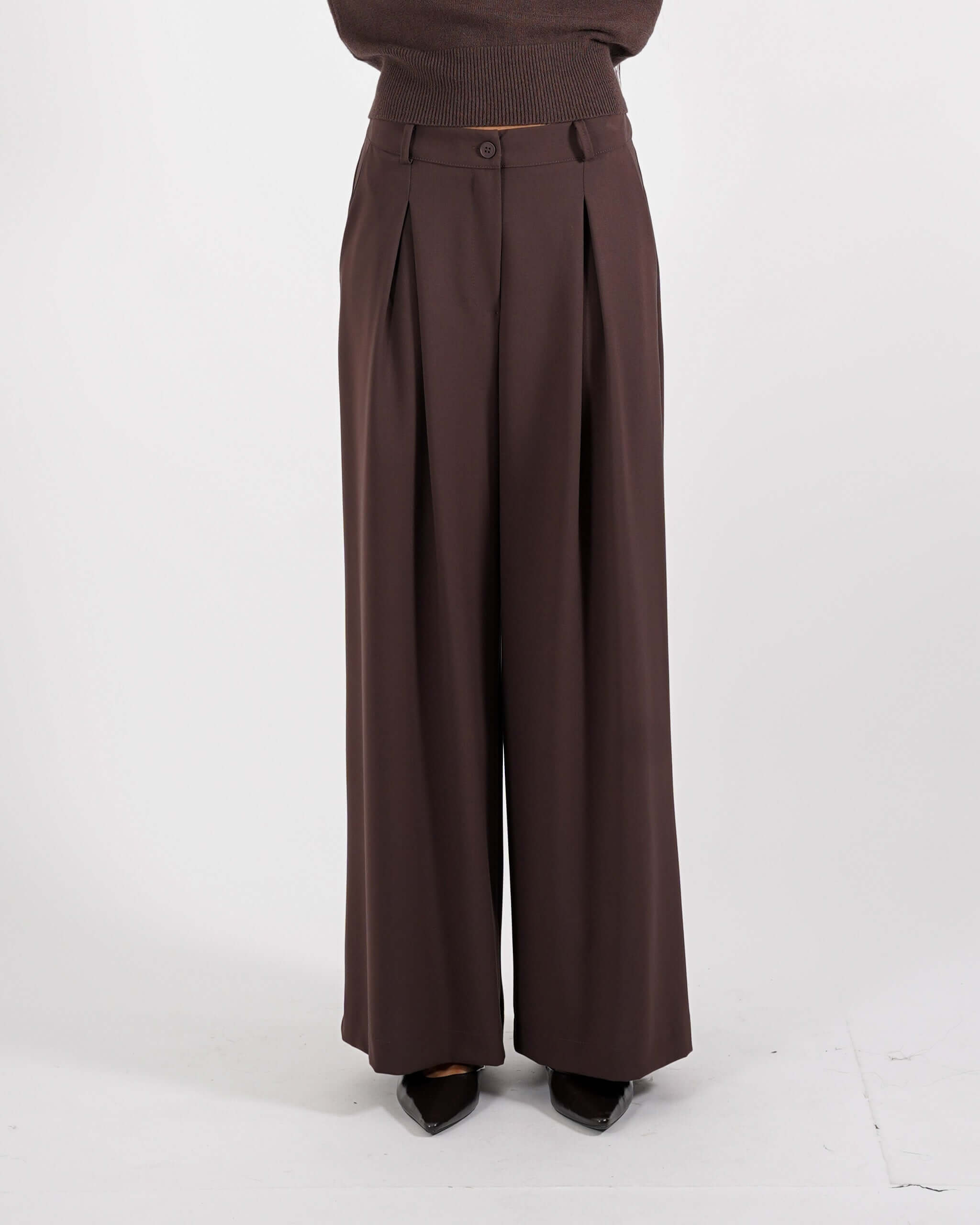 Pantaloni gamba larga in eco fibra - Preziosa - Hope Fashion