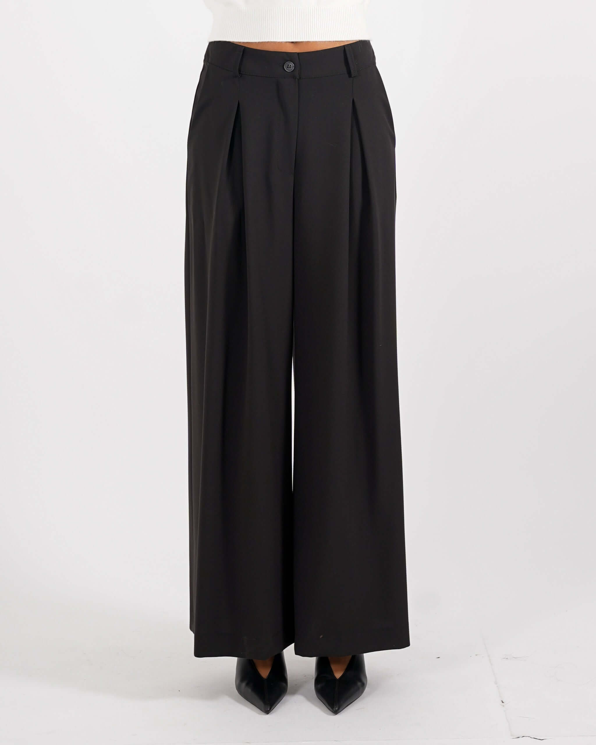 Pantaloni gamba larga in eco fibra - Preziosa - Hope Fashion