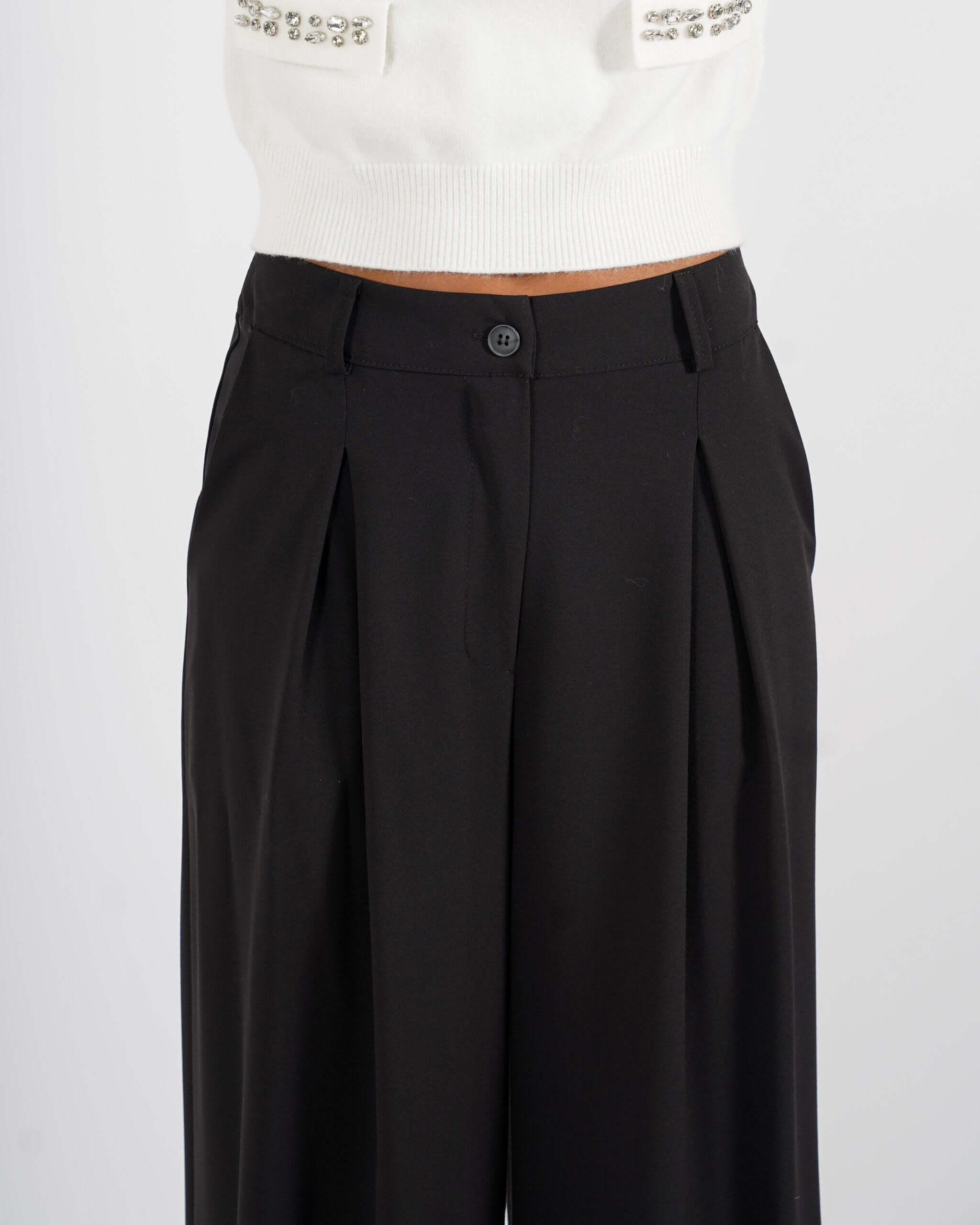 Pantaloni gamba larga in eco fibra - Preziosa - Hope Fashion