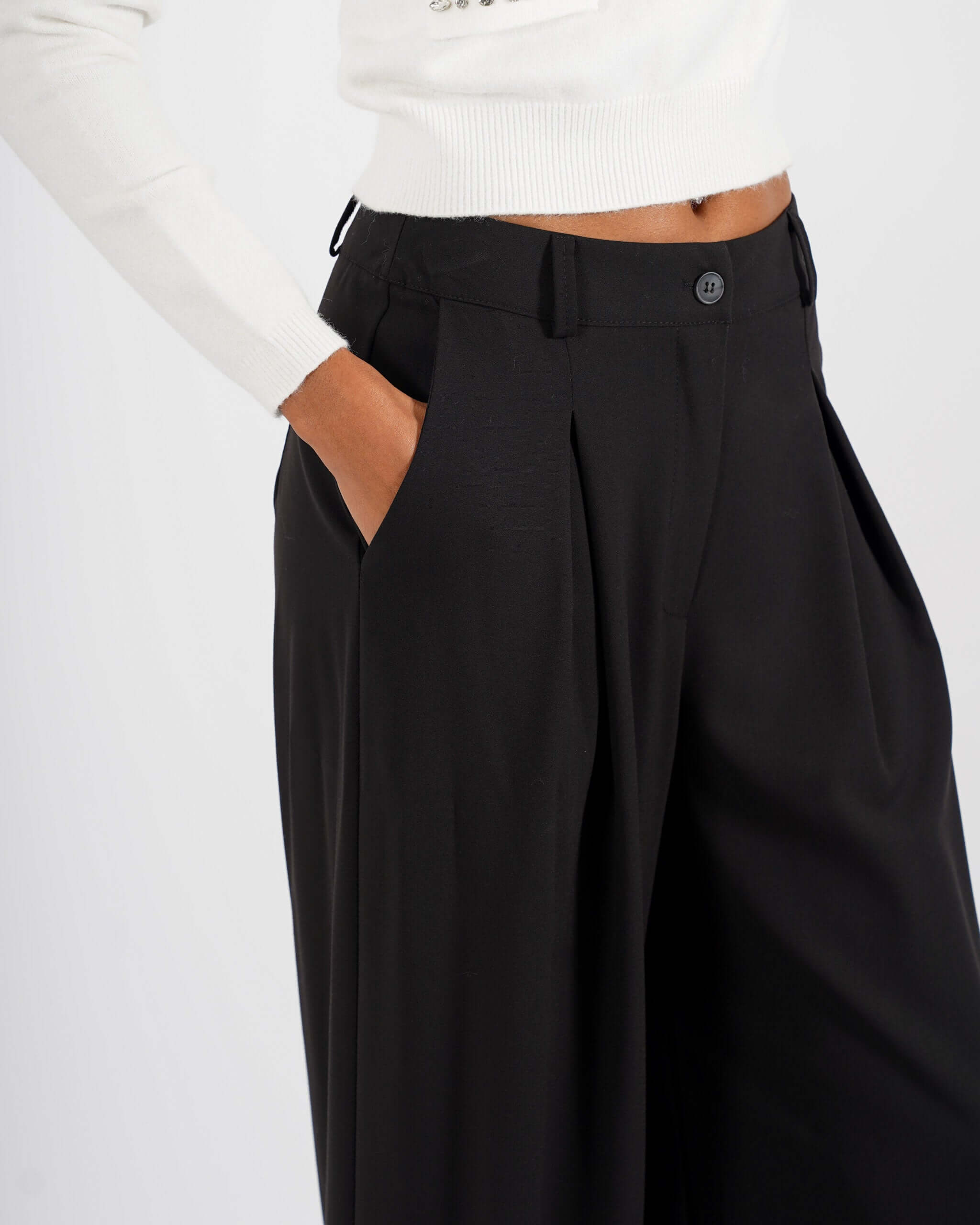 Pantaloni gamba larga in eco fibra - Preziosa - Hope Fashion