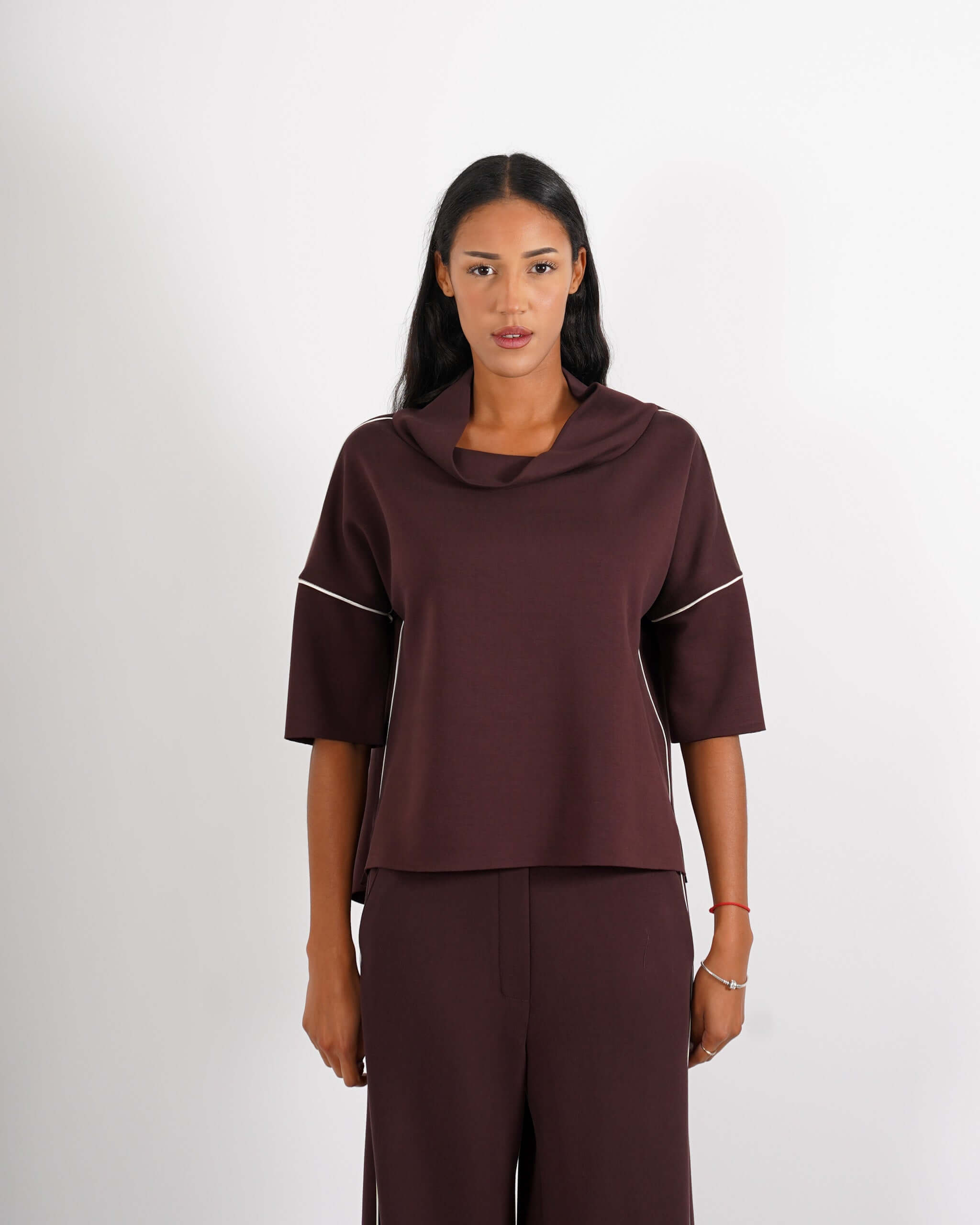 Felpa collo a cratere in felpa - Palmira - Hope Fashion