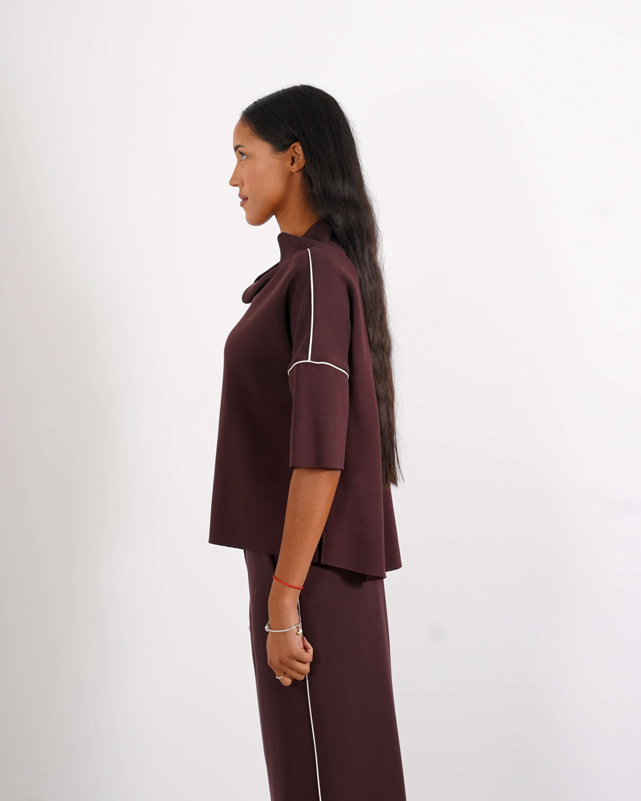 Felpa collo a cratere in felpa - Palmira - Hope Fashion