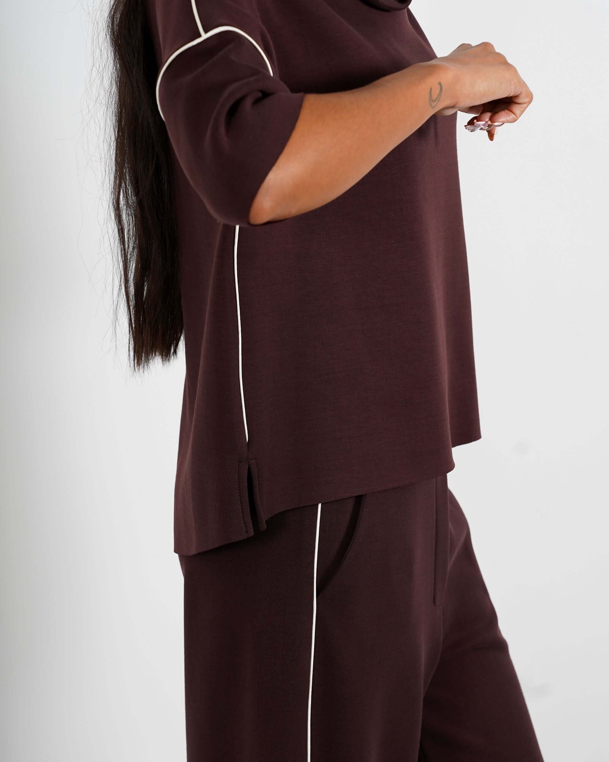 Felpa collo a cratere in felpa - Palmira - Hope Fashion