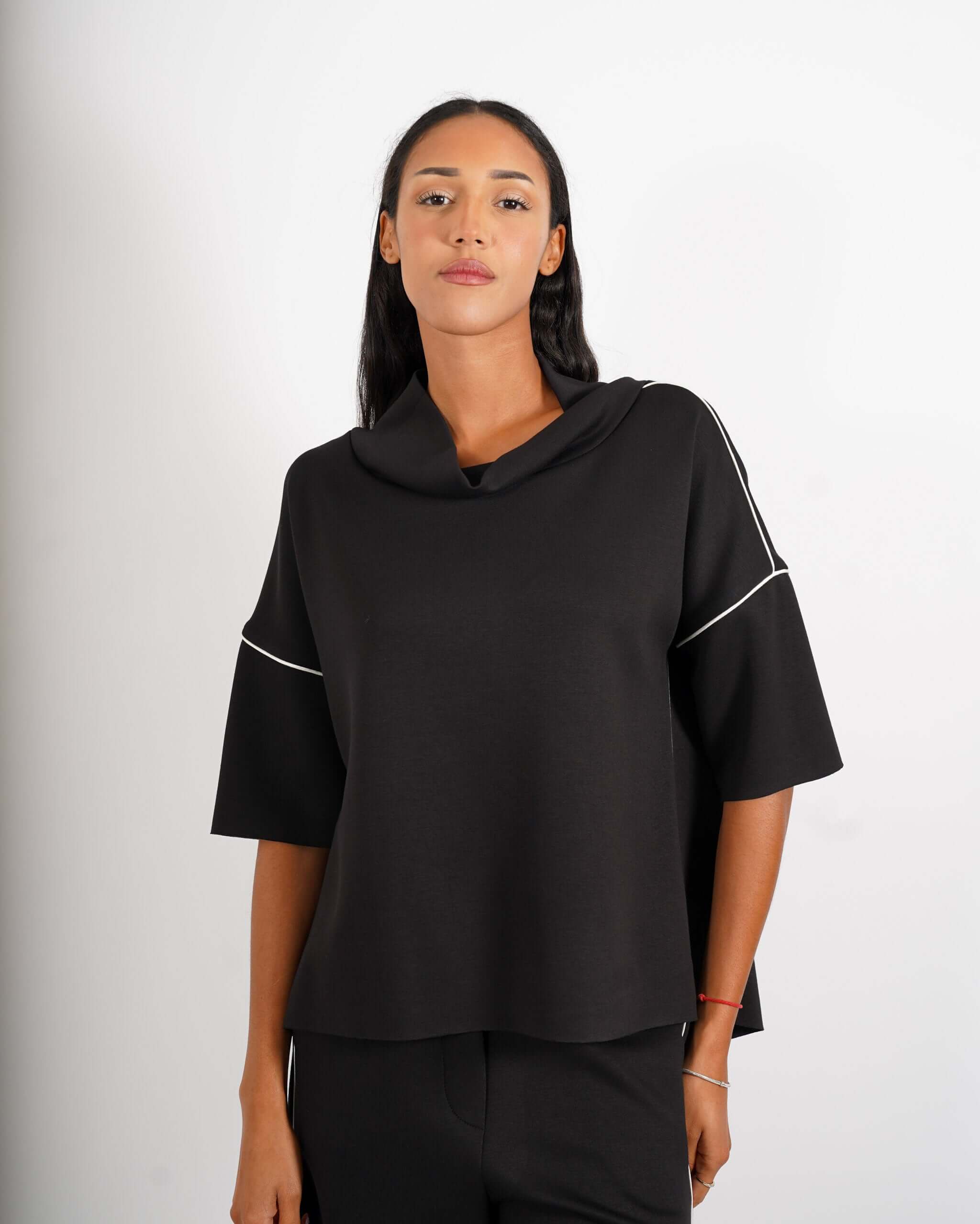 Felpa collo a cratere in felpa - Palmira - Hope Fashion