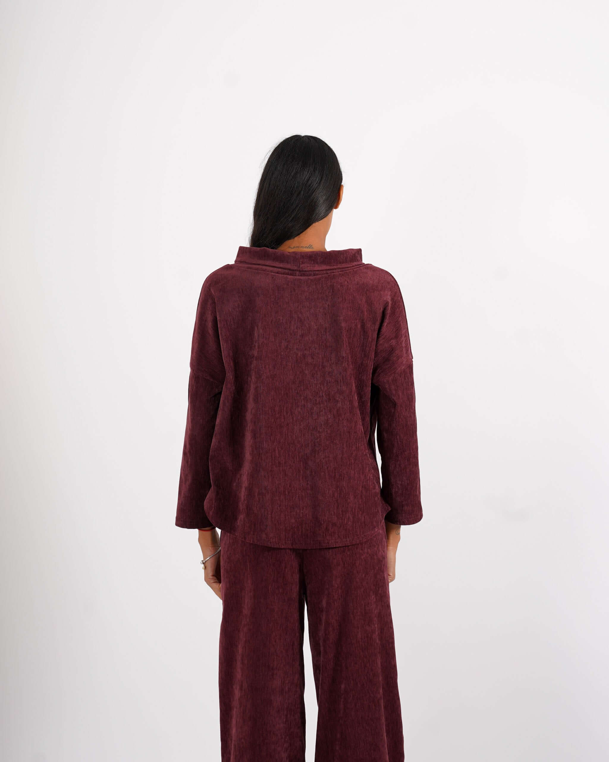 Felpa collo a cratere in mano velluto - Palmira - Hope Fashion