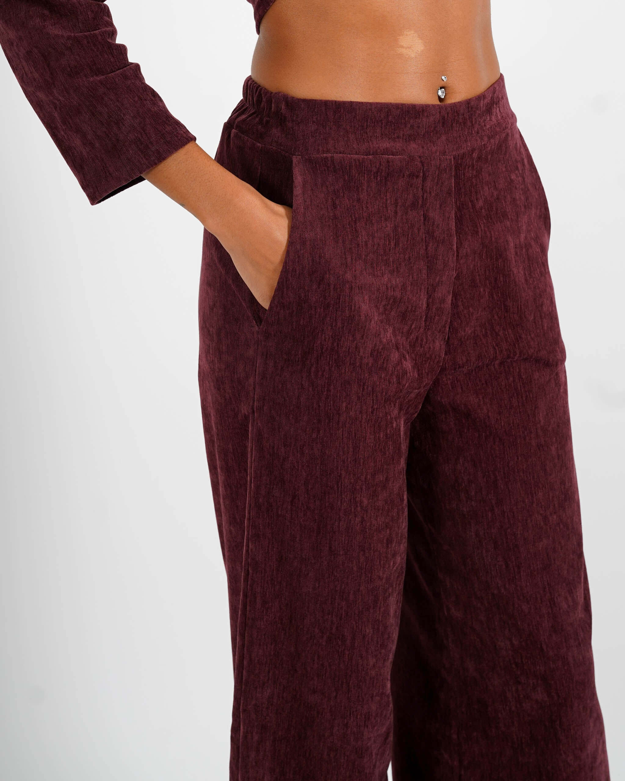 Pantaloni palazzo in mano velluto - Gubbio - Hope Fashion