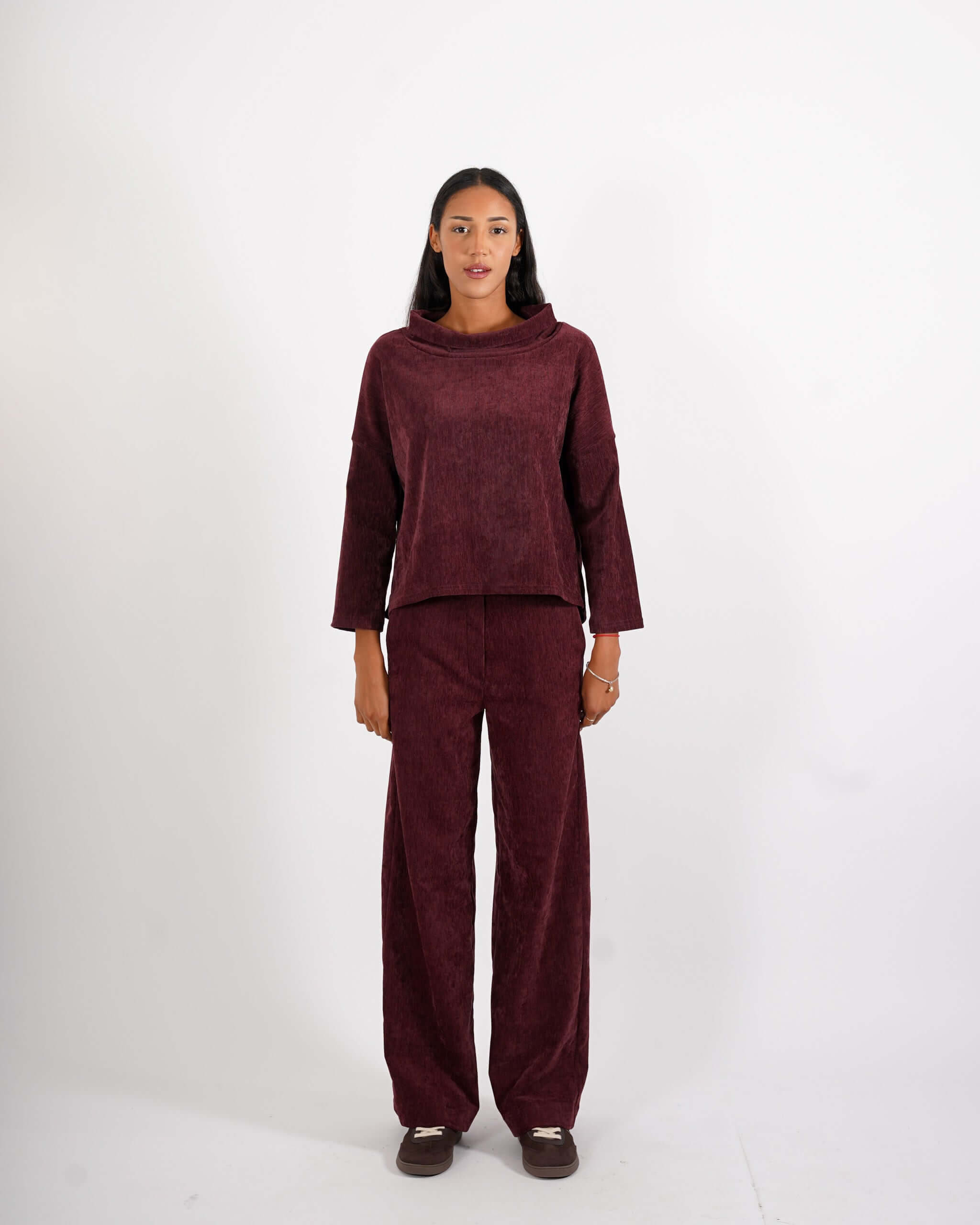 Pantaloni palazzo in mano velluto - Gubbio - Hope Fashion