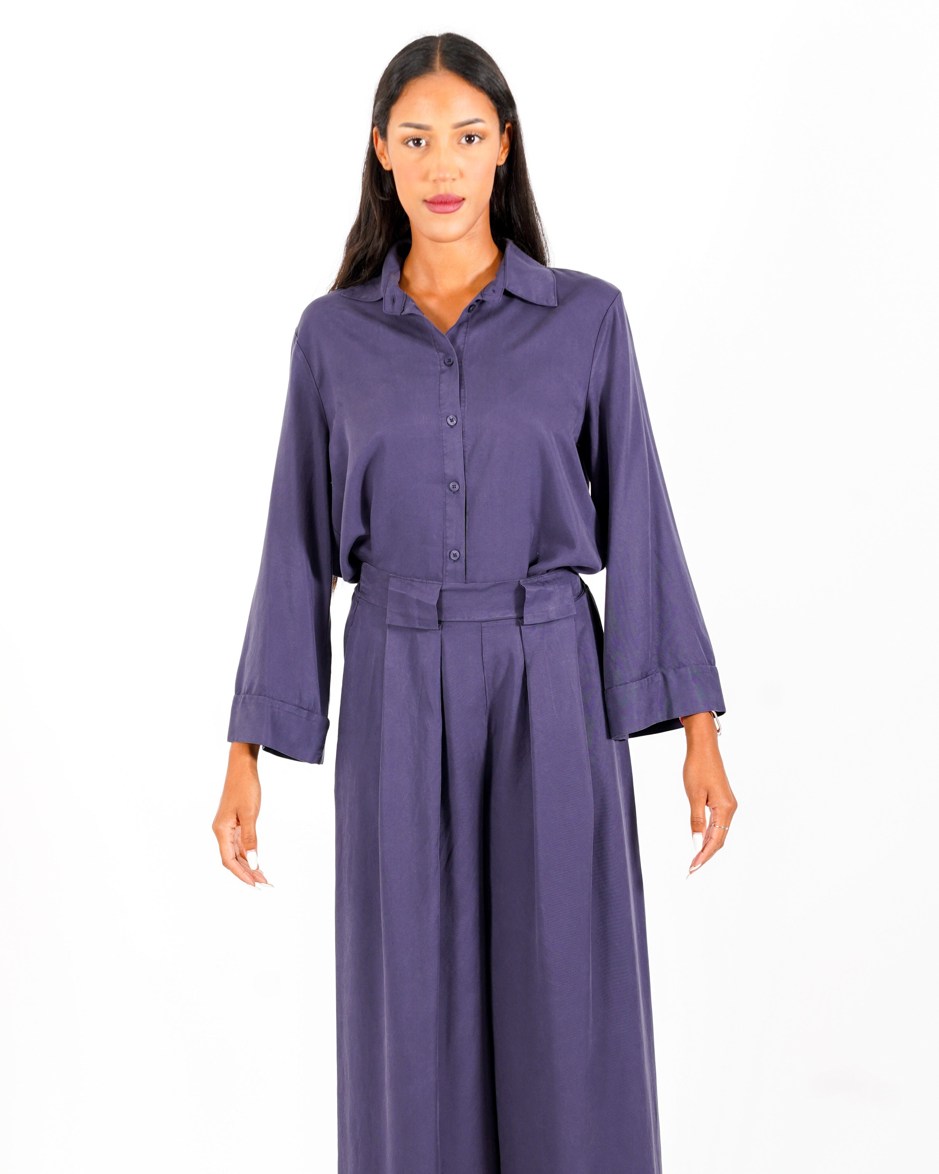 Camicia manica lunga in tessuto fluido - Stanca