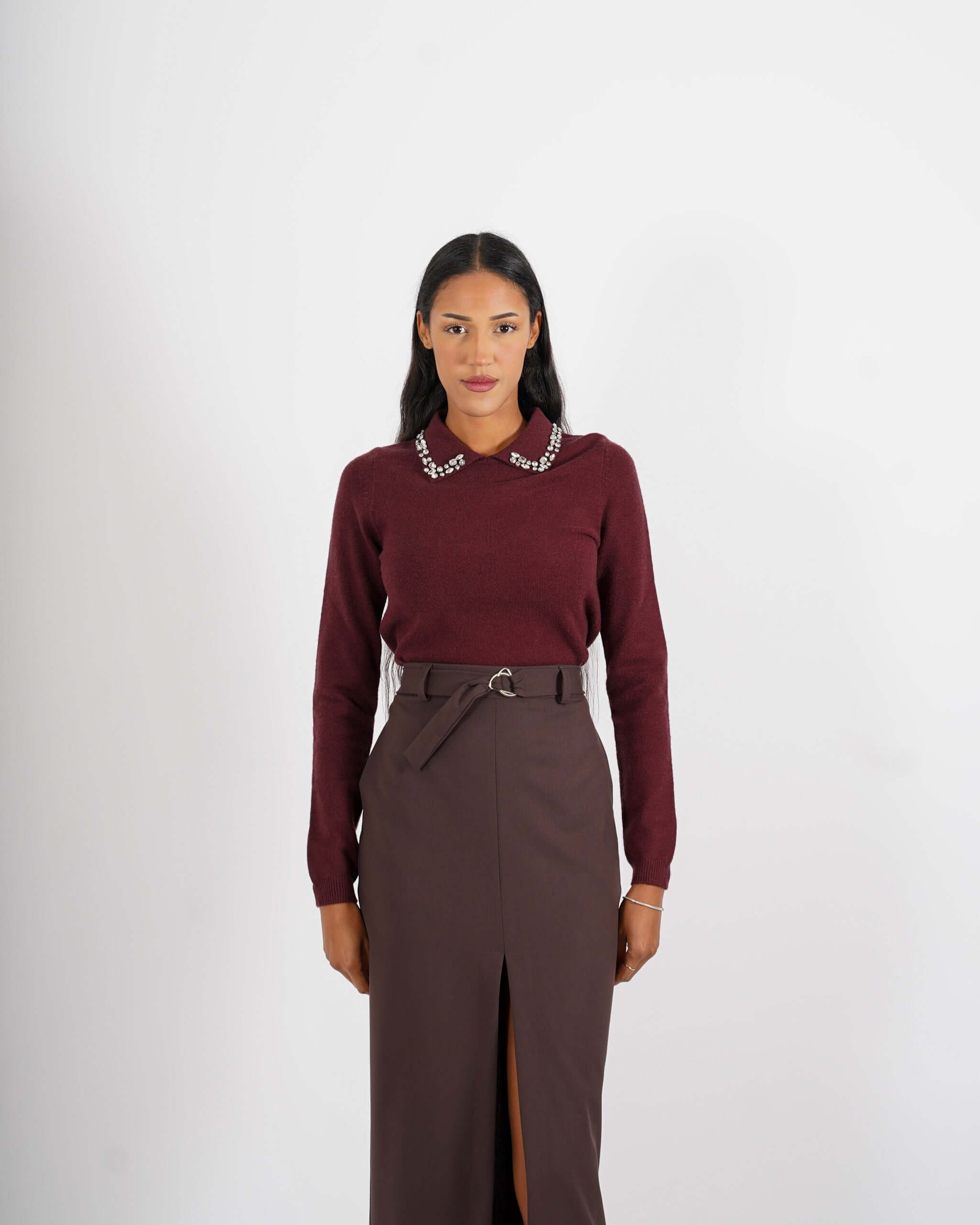 Polo manica lunga con applicazioni di strass - Lolita - Hope Fashion