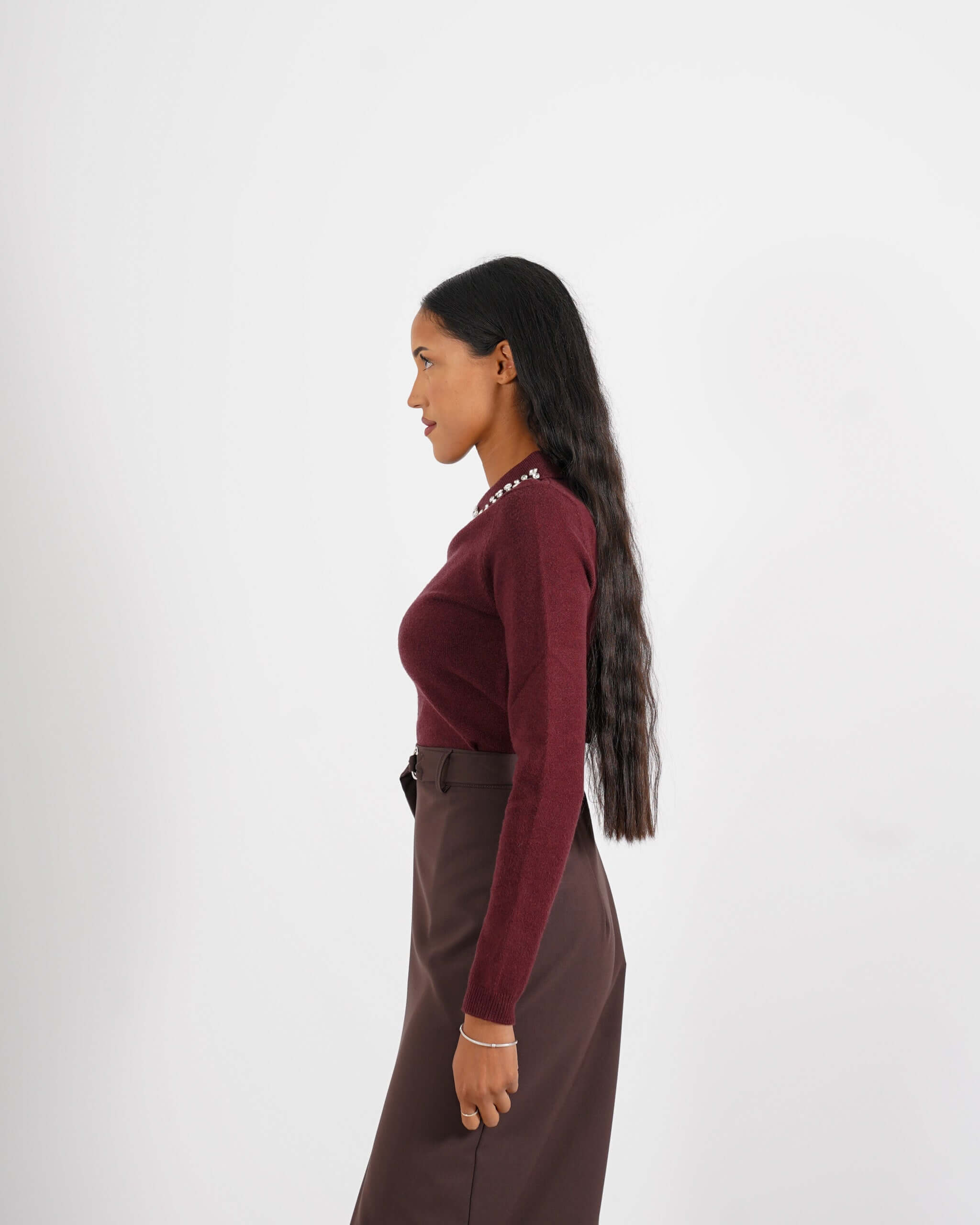 Polo manica lunga con applicazioni di strass - Lolita - Hope Fashion