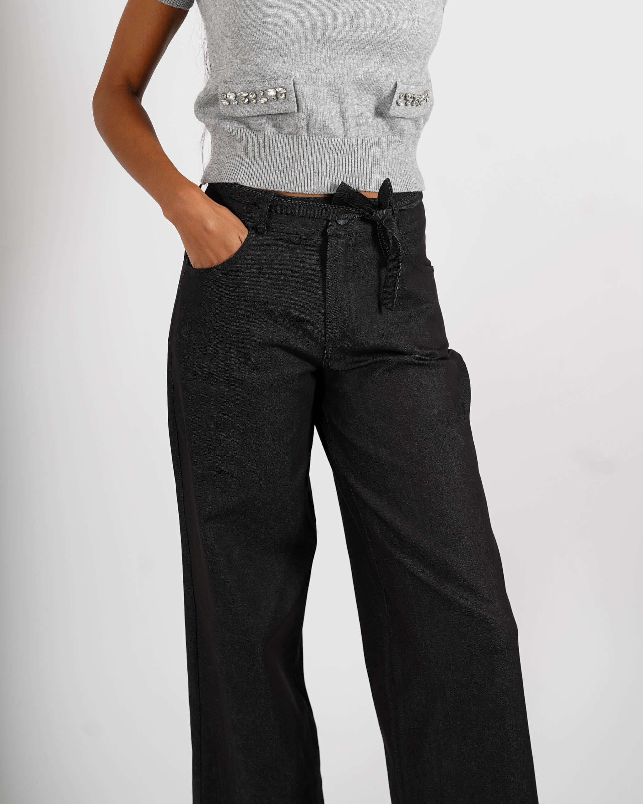 Maglia girocollo con applicazioni di strass - Orlanda - Hope Fashion