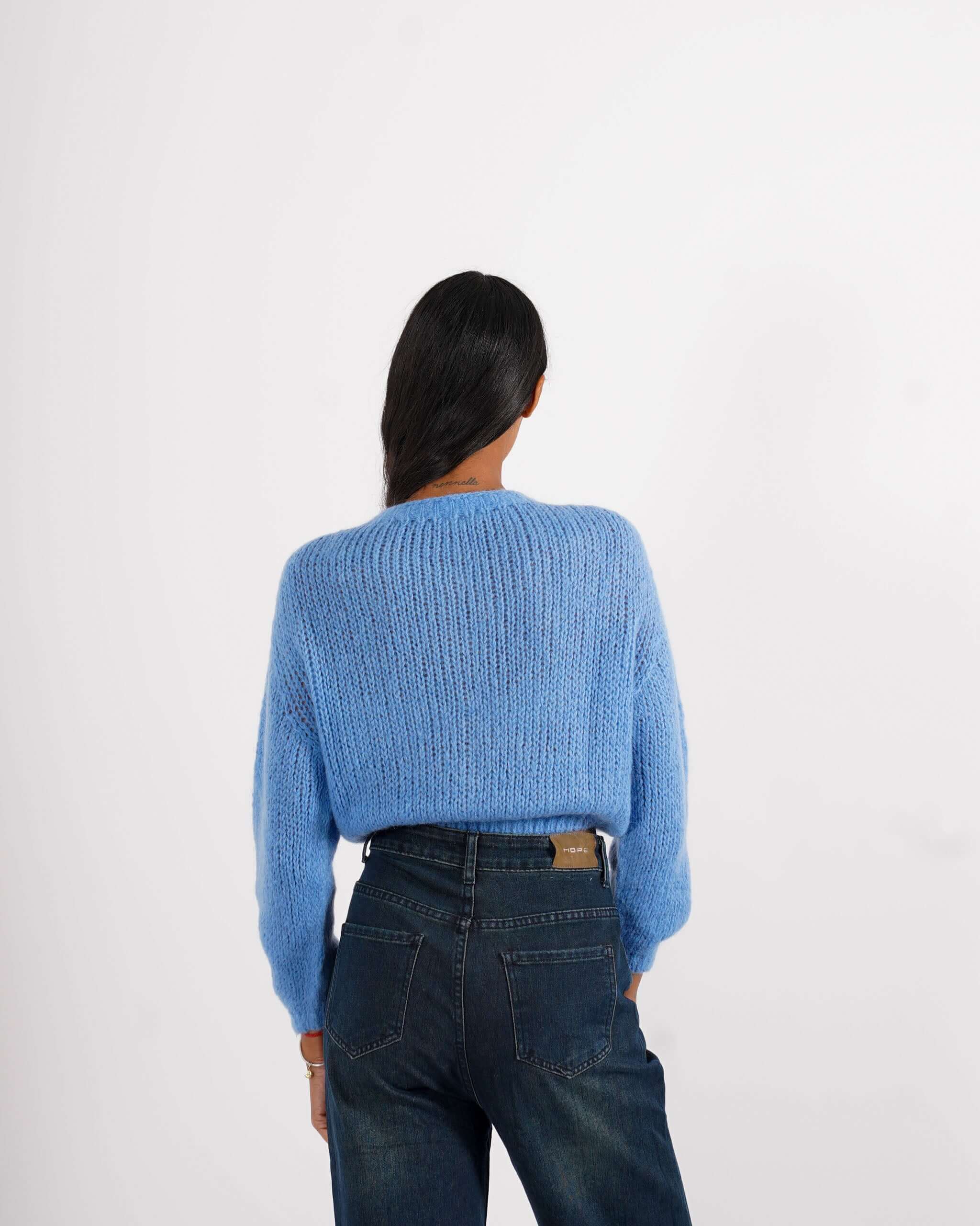 Cardigan con bottoni gioiello in lana mohair - Shade - Hope Fashion