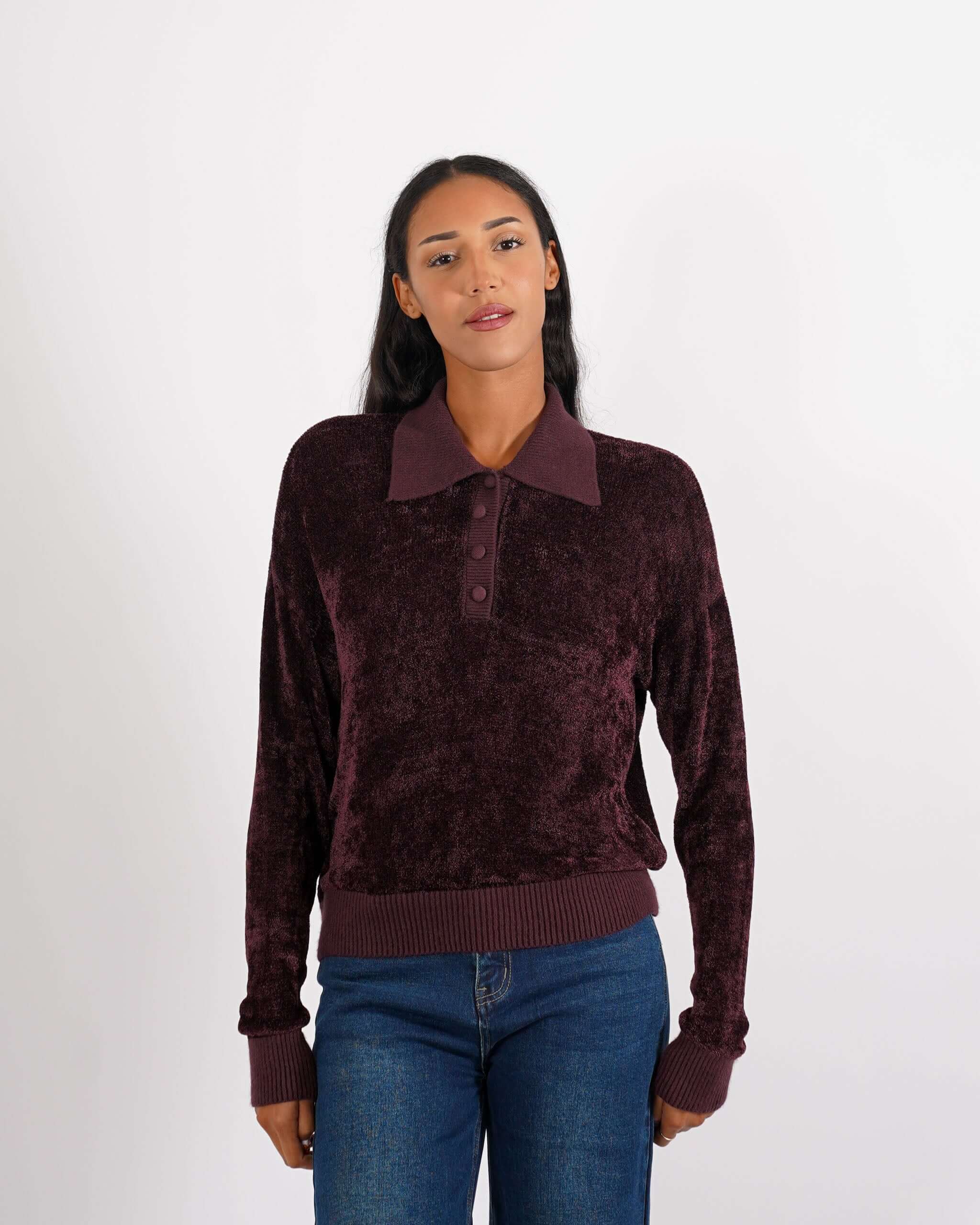 Polo manica lunga in mano ciniglia - Yanira - Hope Fashion