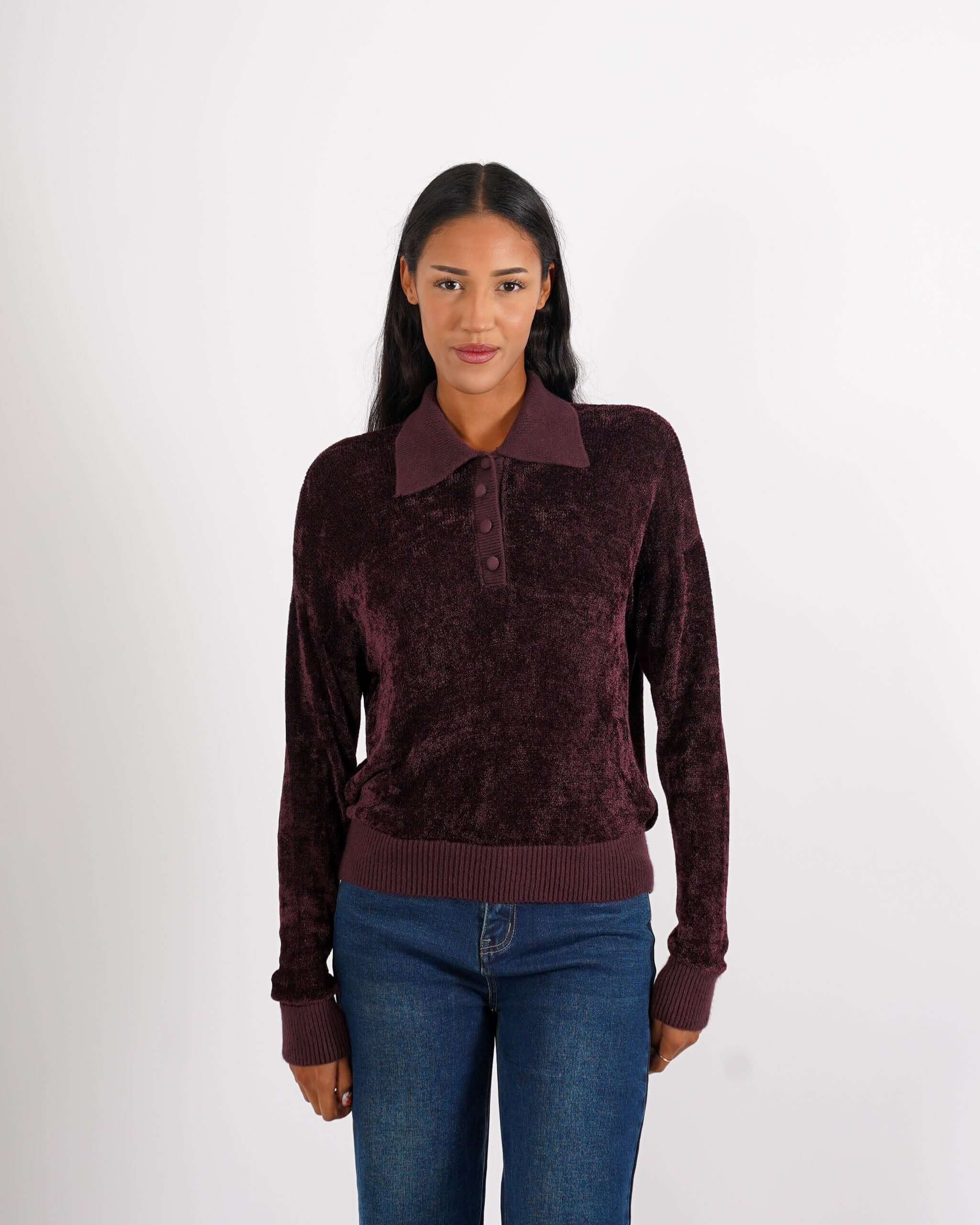 Polo manica lunga in mano ciniglia - Yanira - Hope Fashion