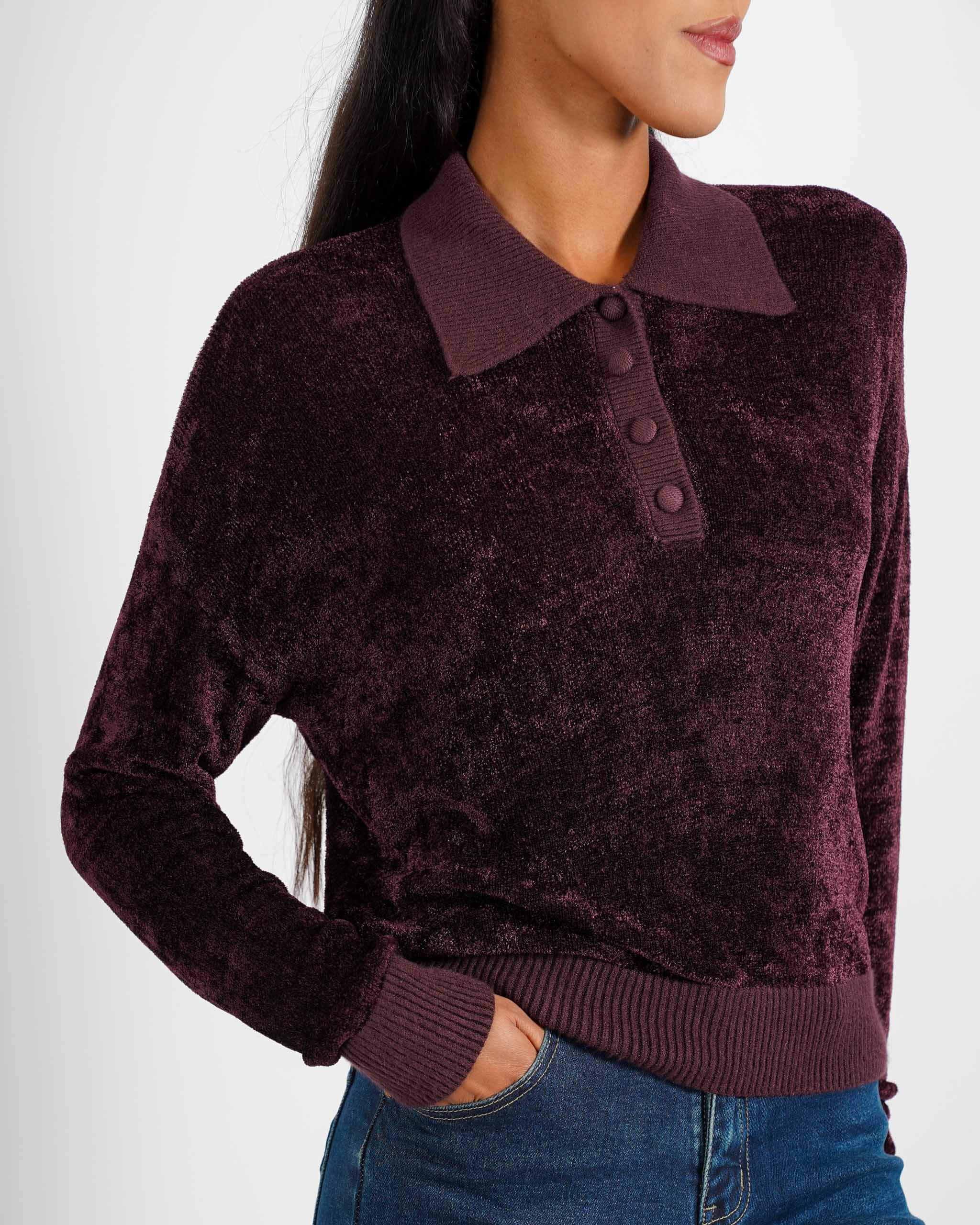 Polo manica lunga in mano ciniglia - Yanira - Hope Fashion