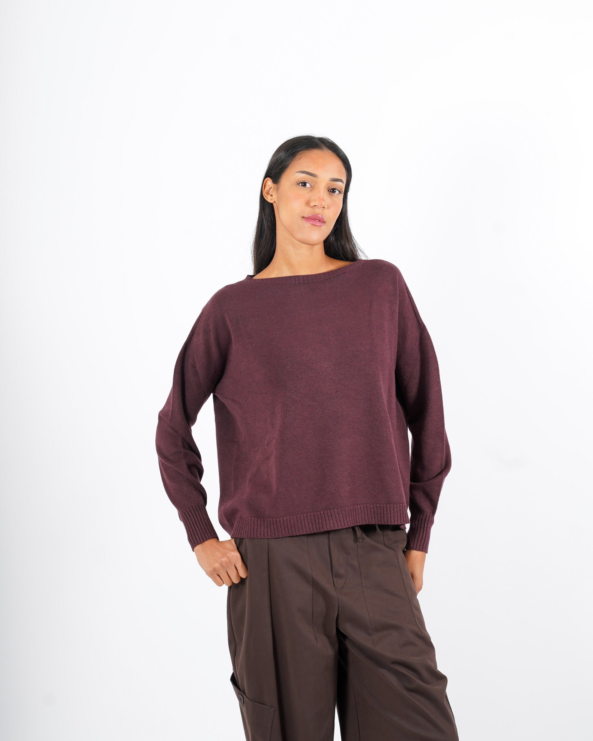 Maglia girocollo in mano lana- Nigeria